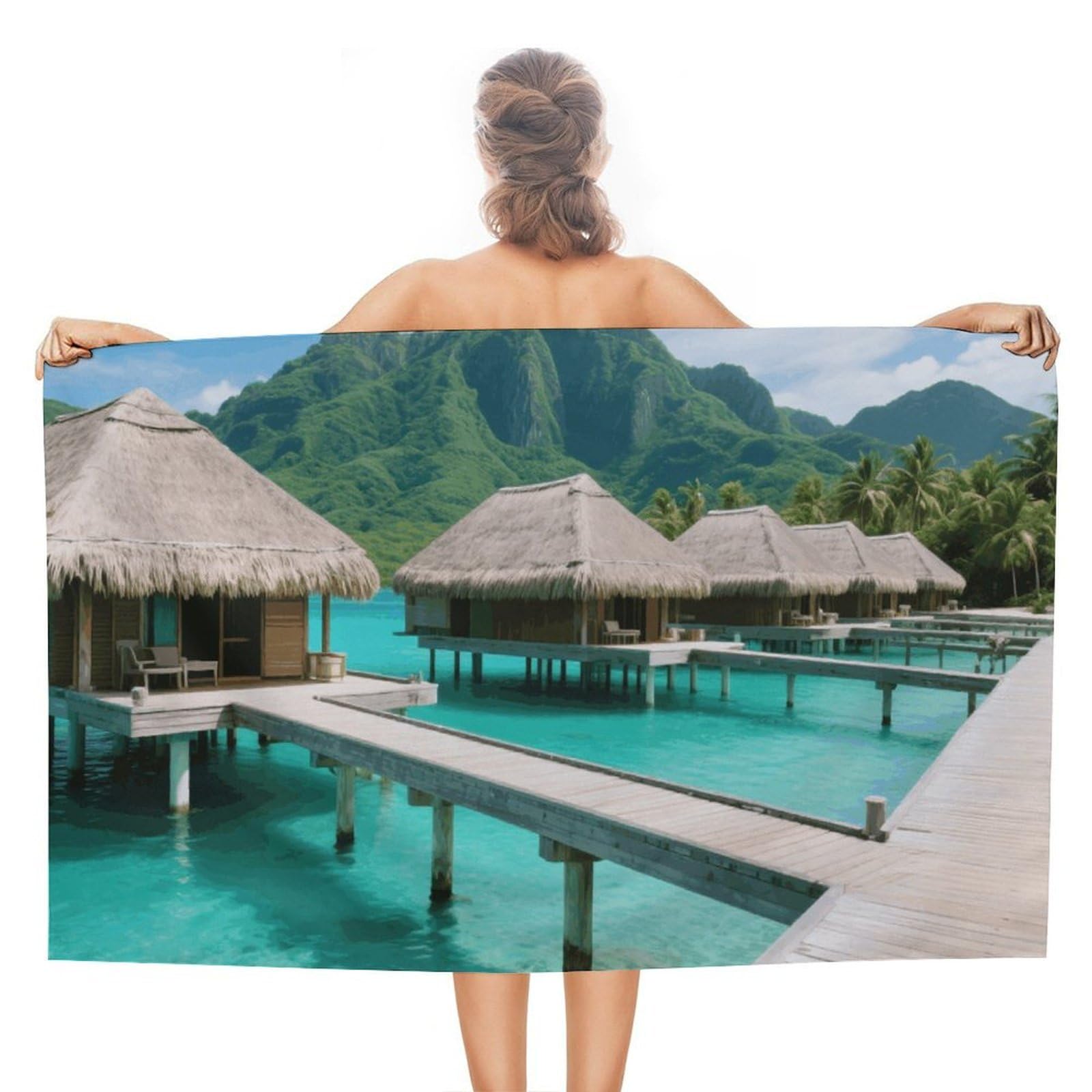 asbwuo Tahiti Beach Beach Towels Extra Large Quick Dry Absorbent
