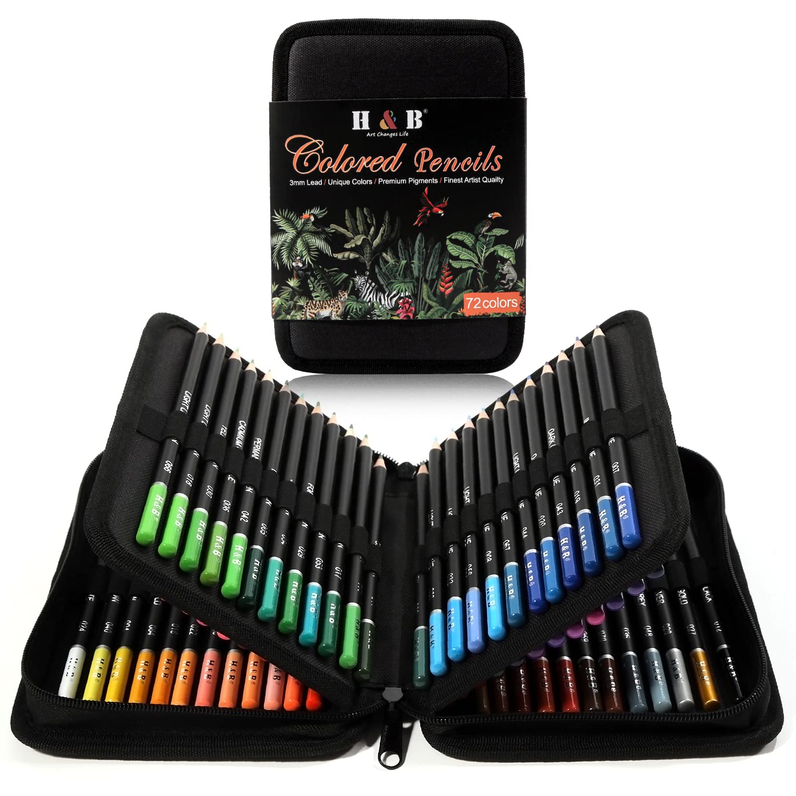 Sponsored Ad - H & B 72 Colored Pencils Kit, Oil-Based Soft Core Art Supplies for Adults and Beginners, Ideal for Sketching and Shading, Professional Drawing Pencil Set