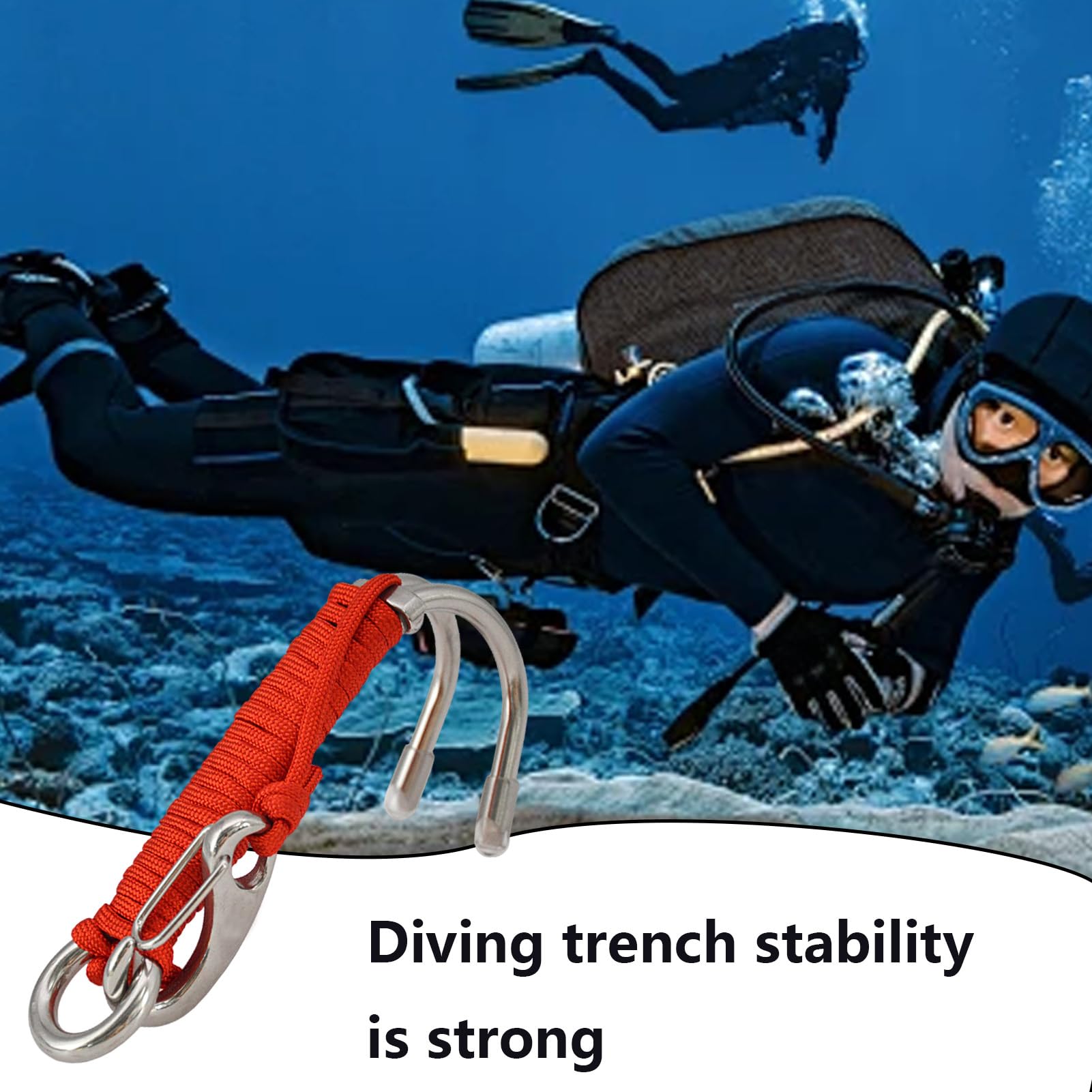 Crochets de plongée en acier inoxydable - Équipement de sécurité avec joint torique pour photographie sous-marine, plongée sous-marine et plongée sous-marine