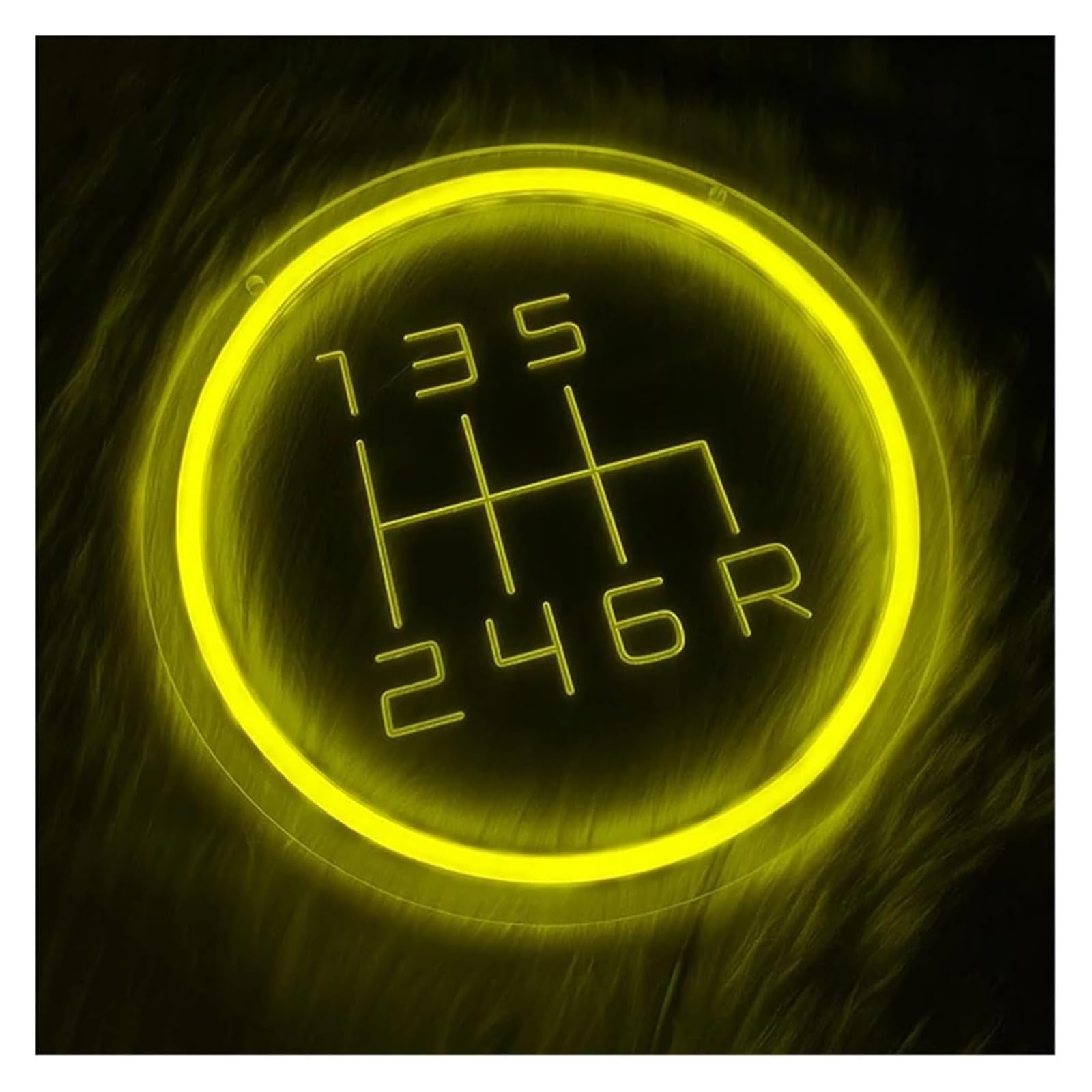 Genérico Luces de neón Lámpara de señal posición marcha coche neón LED para garaje tienda velocidad decoración pared para cueva hombre 27cmx27cm