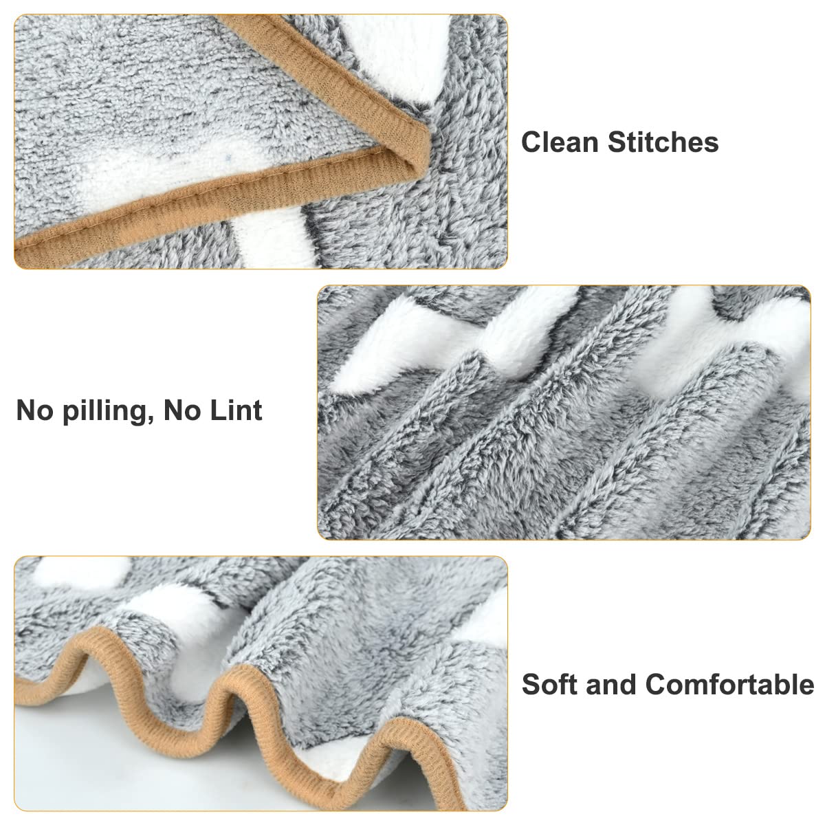Couvertures Polaires Pour Chat – Lot De 3 – 60 X 40 Cm – Douces Et Chaudes – Pour Chats Et Petits Chiens
