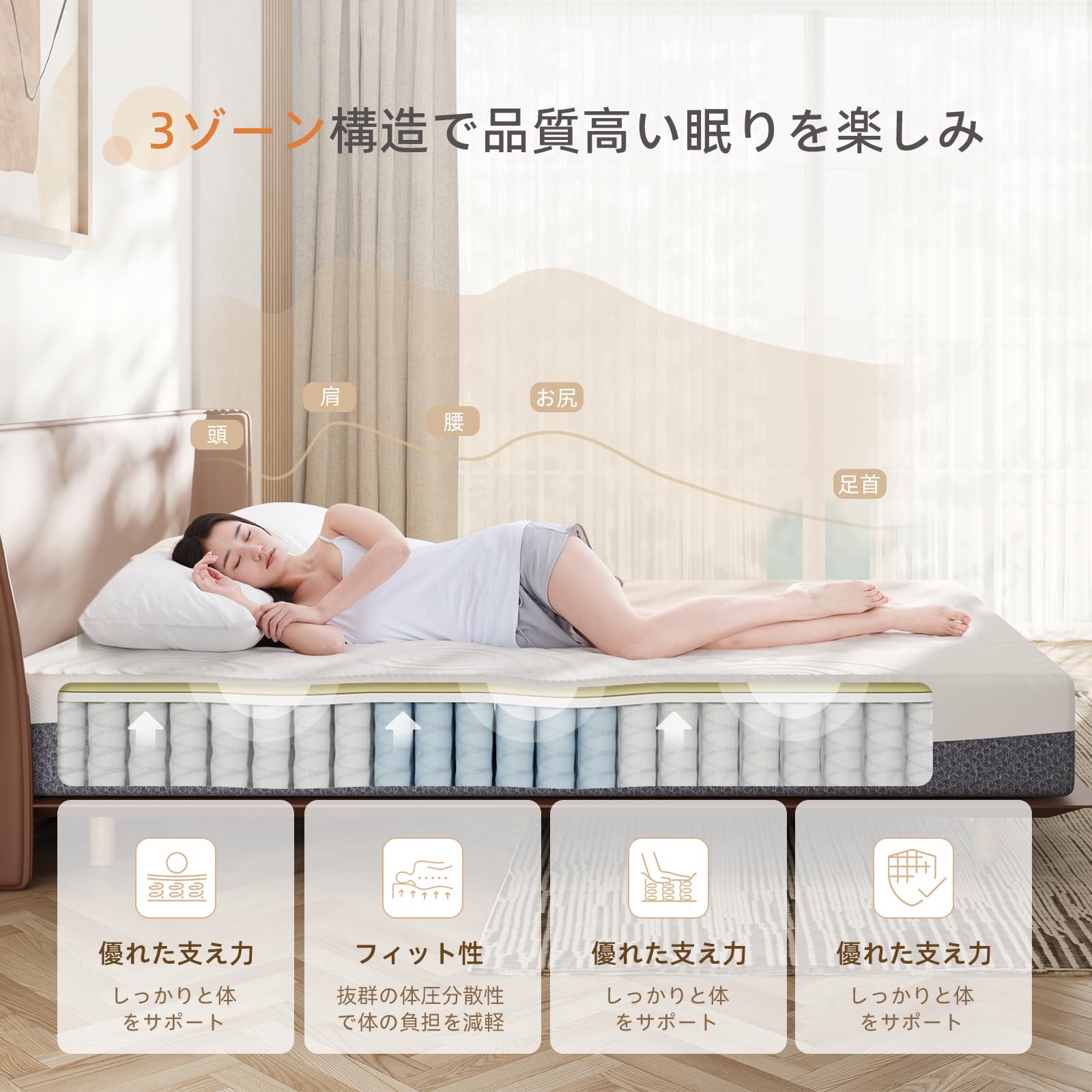 Amazon.co.jp: Sweetnight マットレス クイーン マットレス専門 