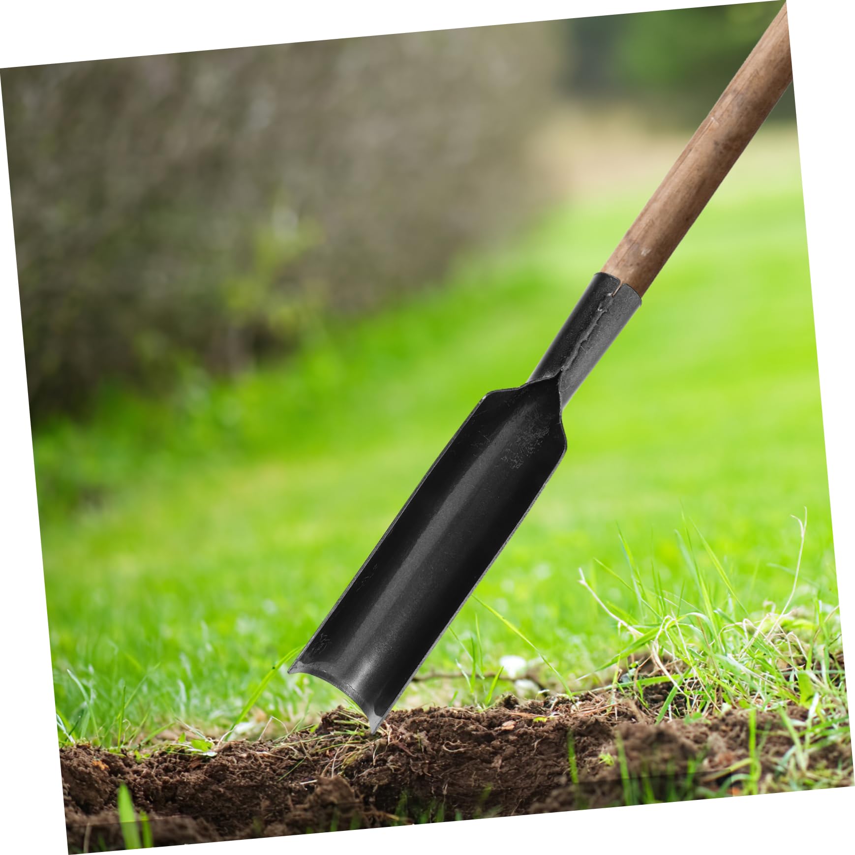 Schwere Gartenschaufel aus Manganstahl, Schwarz, mit Griff