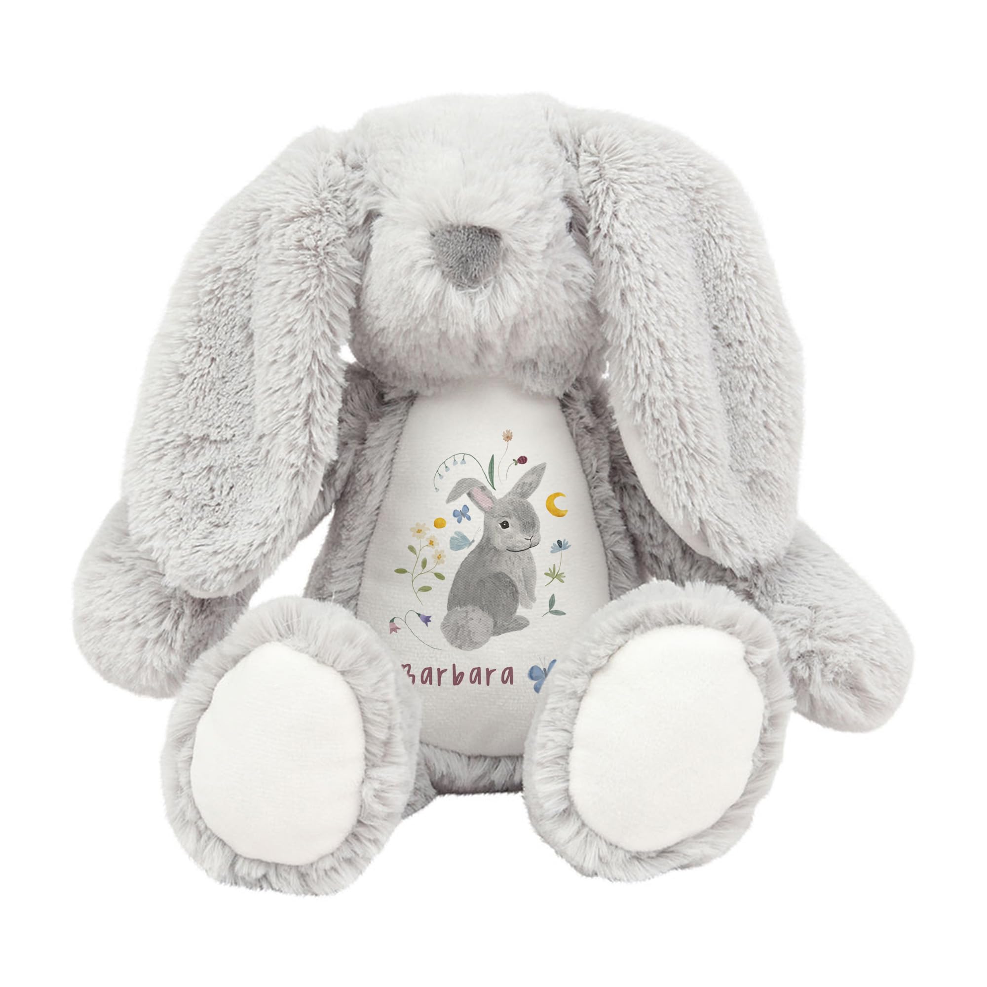 Pomchick - Personalised Easter Bunny Soft Toy Custom Name Plush Rabbit Cute Spring Gift for Kids Baby Girl Boy Toddler Easter Basket Filler Keepsake