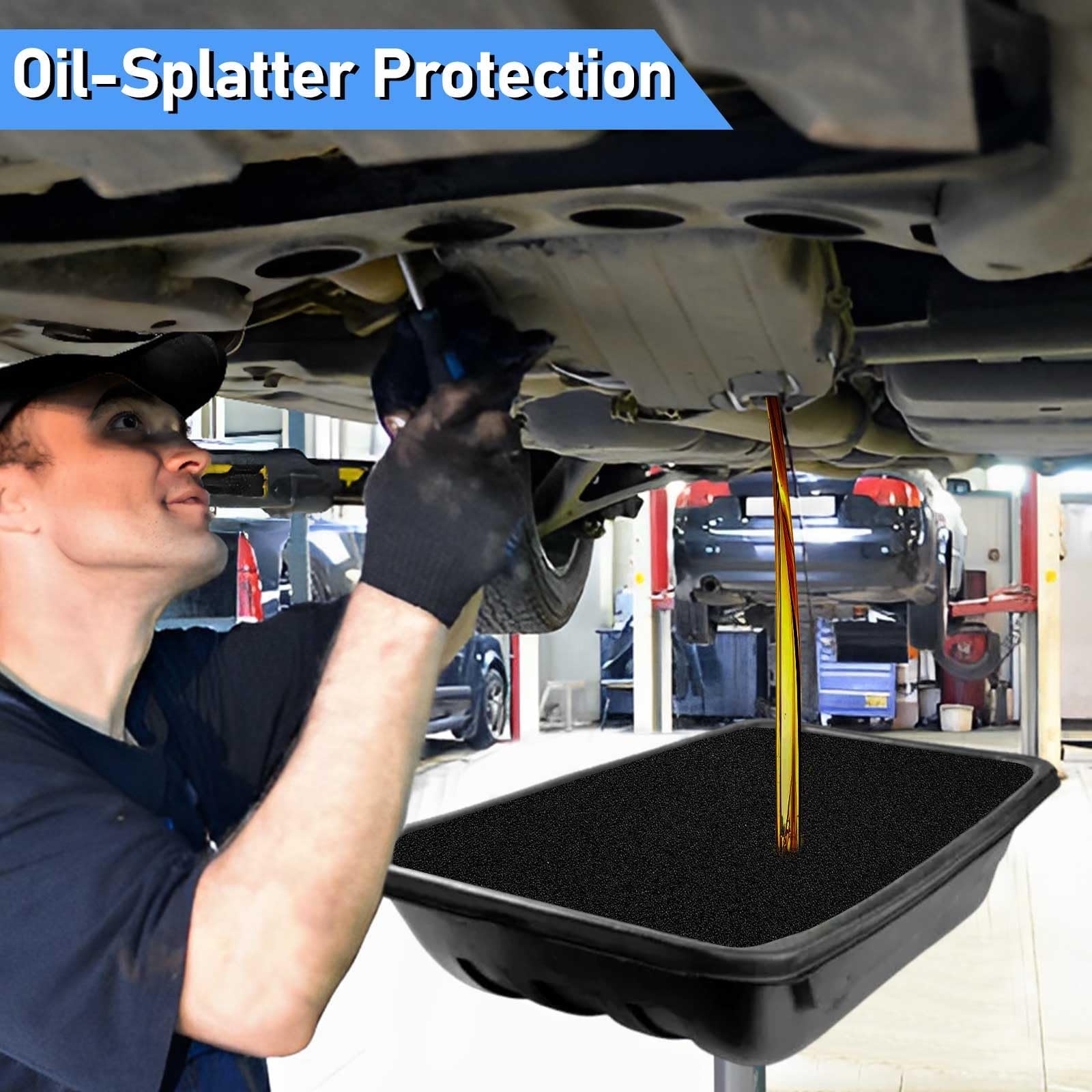 Oil Drain Splash Pad, 22inch 2Pcs Black Square Heat