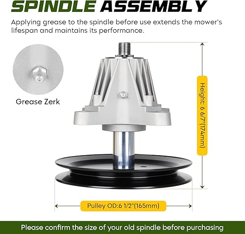 Miniatura 2 de Conjunto de husillo 618-04636 618-04865 918-04636, apto para Cub Cadet LTX1045 LTX1046, para MTD LT2000 LT2200, para Troy-Bilt TB2246, plataforma de