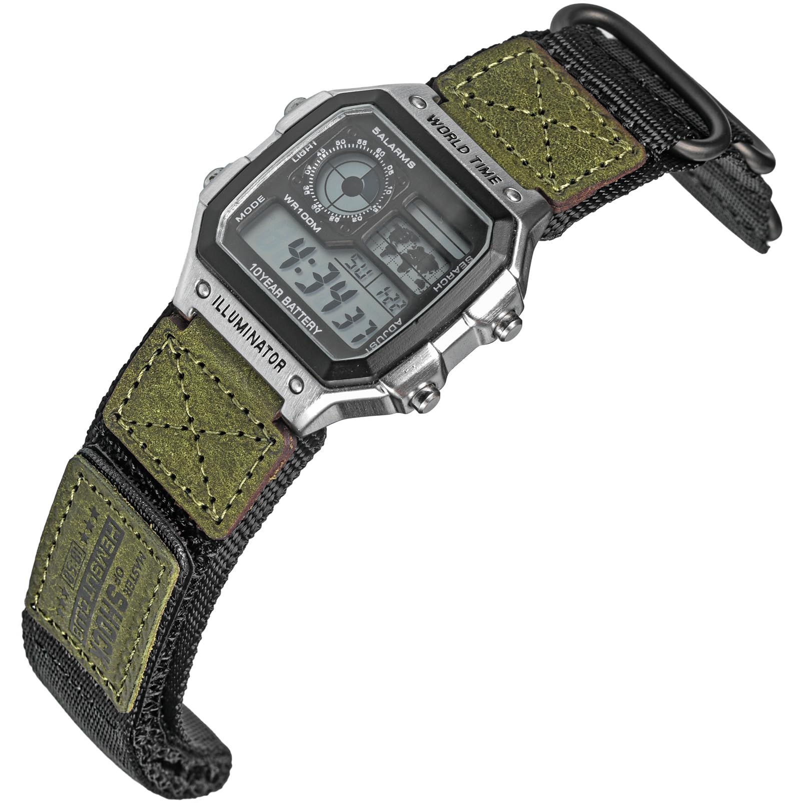 hemsut h HEMSUT 18mm Tactical Nylon Strap for Casio Watches | Quick Release Military Style Shock-Resistant Band | Compatible with AE-1200, DW-H5600, F-91W, A168W & More