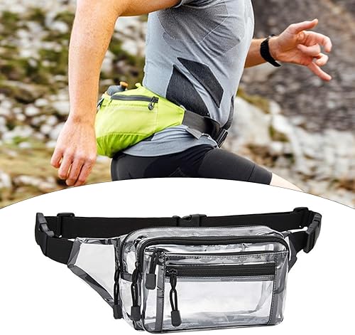 Miniatura 5 de Cangurera transparente, bolsa para cinturón, ligera, versátil, moderna, bolsa de almacenamiento para festivales, conciertos, juegos deportivos