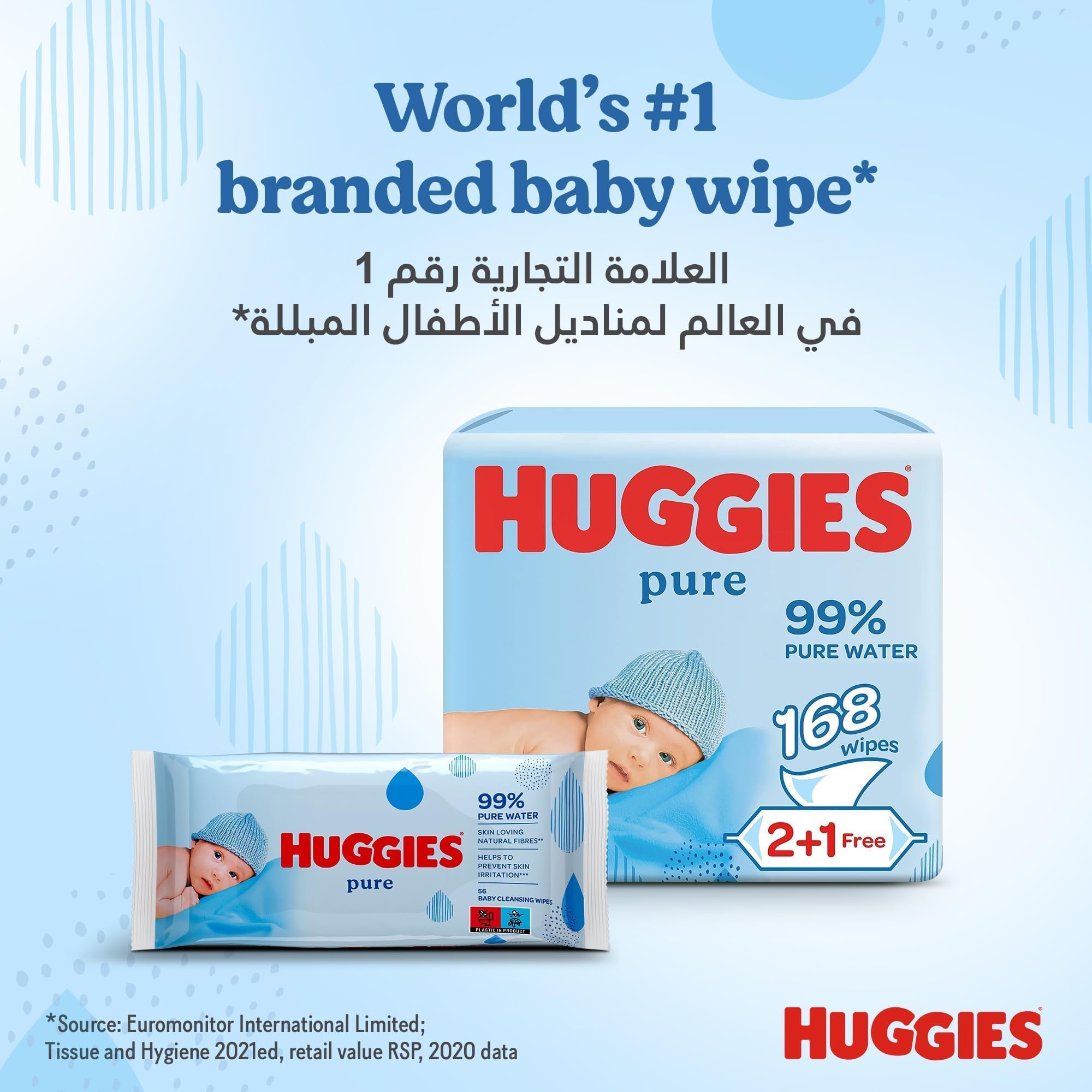 Huggies Chusteczki nawilżane dla niemowląt, 12 x 56 wilgotnych chusteczek dla niemowląt, pudełko miesięczne