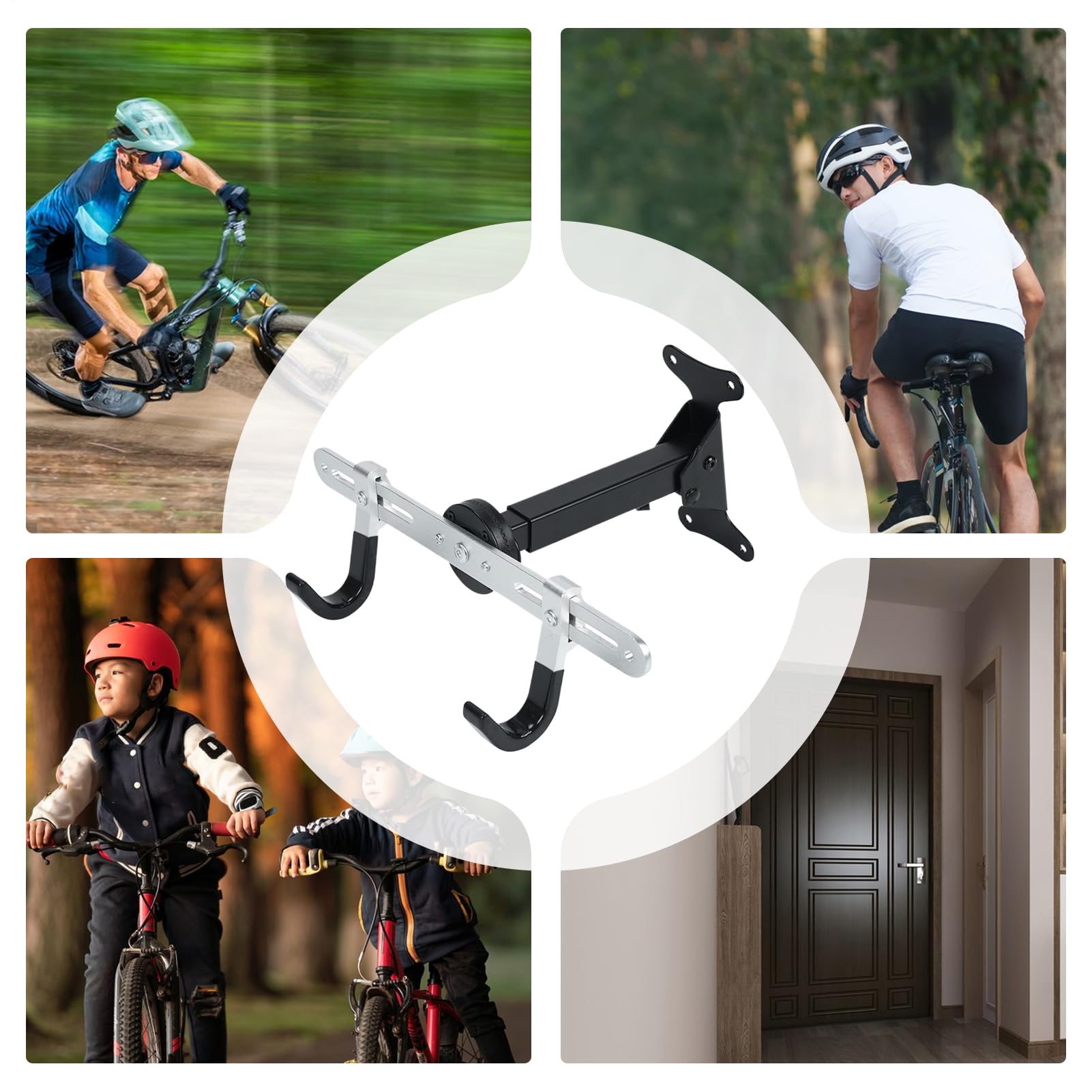 Generico Appendino Per Biciclette Da Parete Organizzatore Regolabile | Portabiciclette Verticale Da Garage A Parete Per Uso Interno, In Casa, Garage, Per Organizzazione, Deposito, Esposizione E