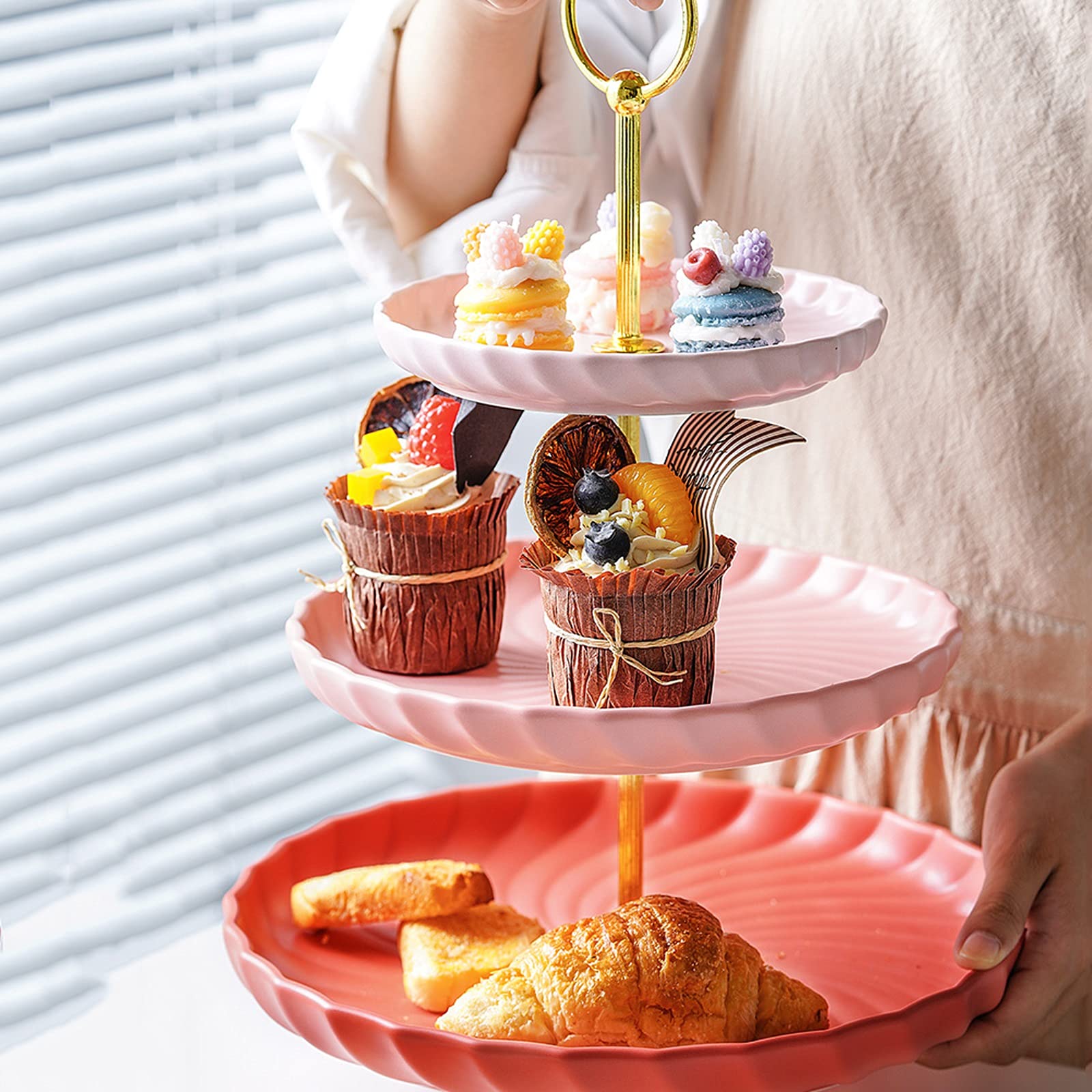 Soporte De Cerámica Para Tartas Con Mango De Metal