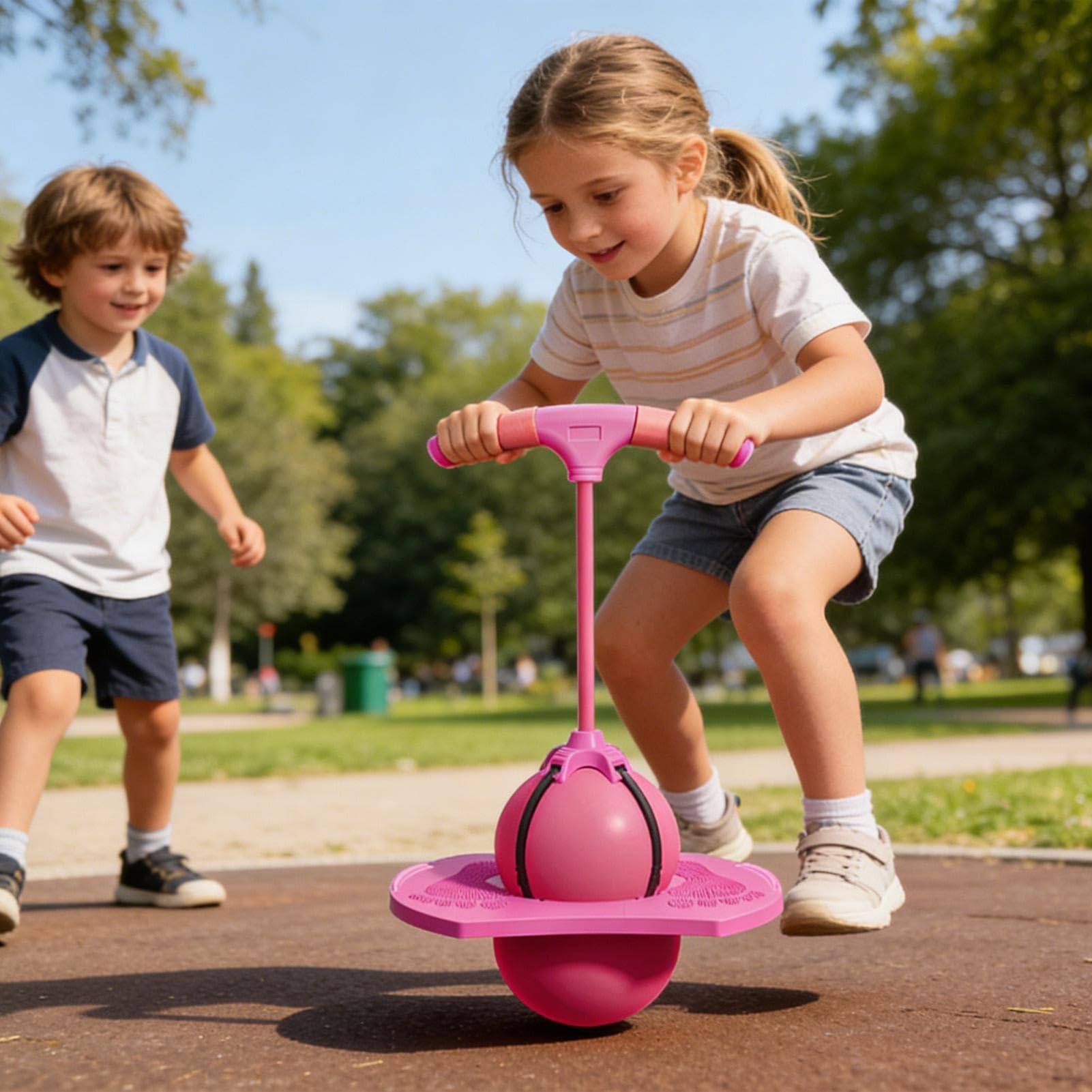 Palla rimbalzante in equilibrio | Palla da salto in equilibrio bambini | Palline rimbalzanti Space con maniglia e pompa esercizi | Giocattolo saltatore con pompa a bastone palline rimbalzanti