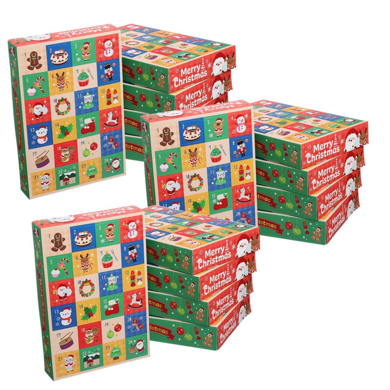 MOBUTOFU Adventskalender zum Befüllen 15 Stück mit 24 Fächern aus Robustem Material Selbstgemacht Geschenkboxen für Kinder und Familien Weihnachtsaktivitäten 2025