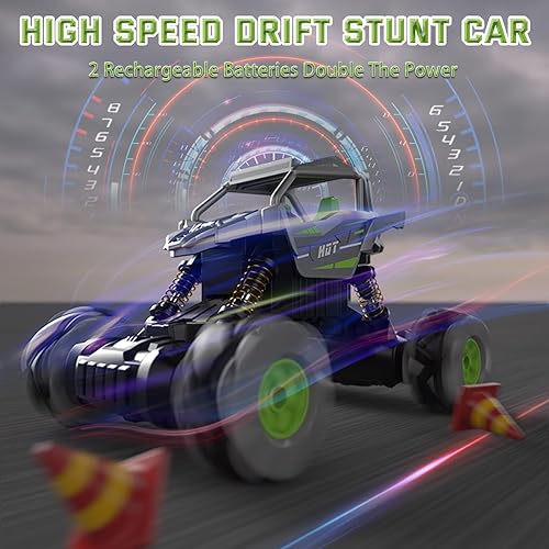 Miniatura 7 de Camiones monstruo RC para niños, auto de control remoto 124 RC Stunt Car 360 giratorio 4WD Off-Road 2.4Ghz 20KMH auto RC de alta velocidad auto de