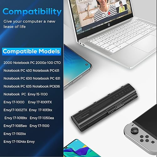 Miniatura 5 de Batería de repuesto para HP Spare 593553-001 HP Compaq Presario CQ32 CQ42 CQ43 HP Pavilion dm4 g4 g6 g7 DV3-4000 DV5-2000 DV6-3000 DV7-6000 COMPAQ