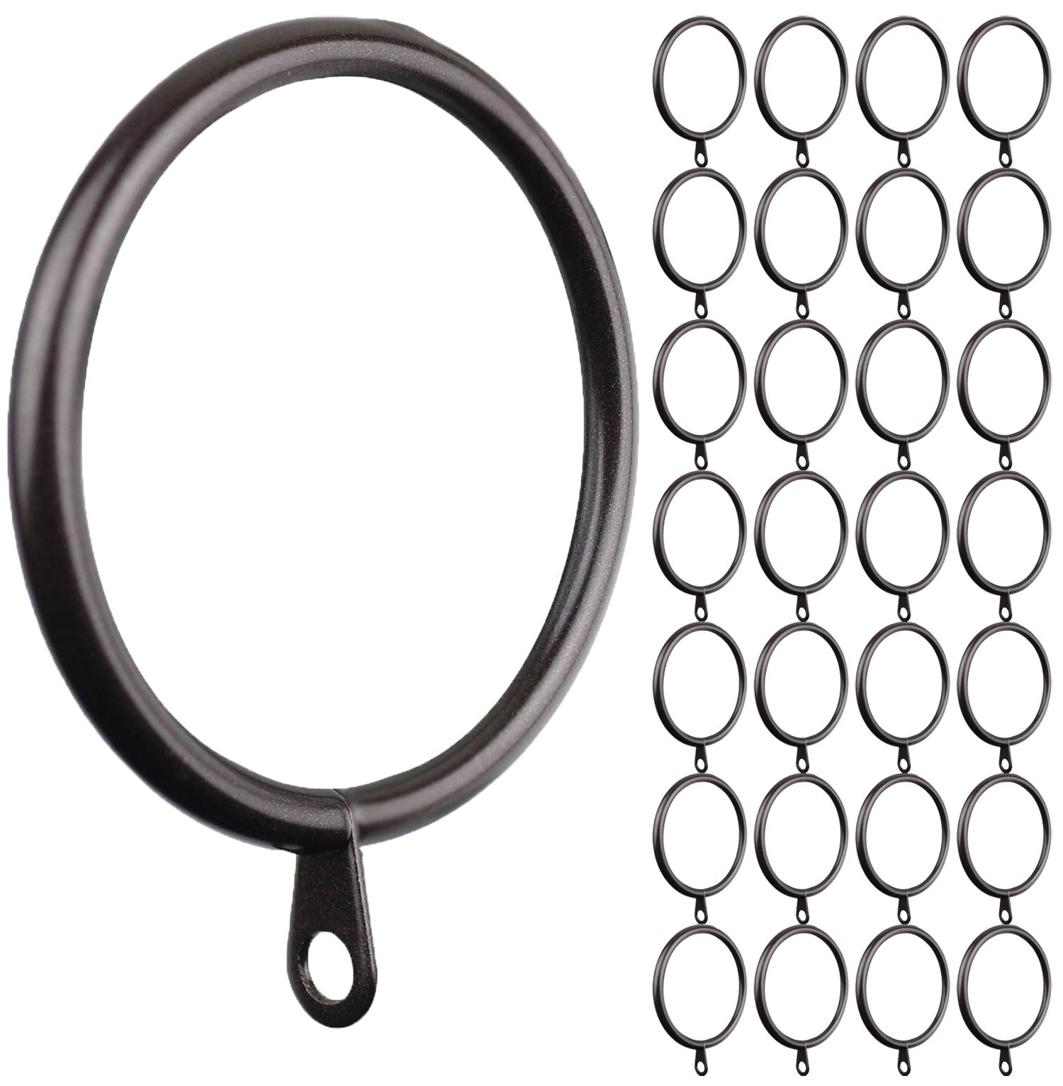 Meriville Anelli Per Tende Con Clip In Acciaio, Diametro Interno 3,8 Cm, Set Da 14 Pezzi Con Inserti In Nylon, Bronzo Lucidato A Olio - 4