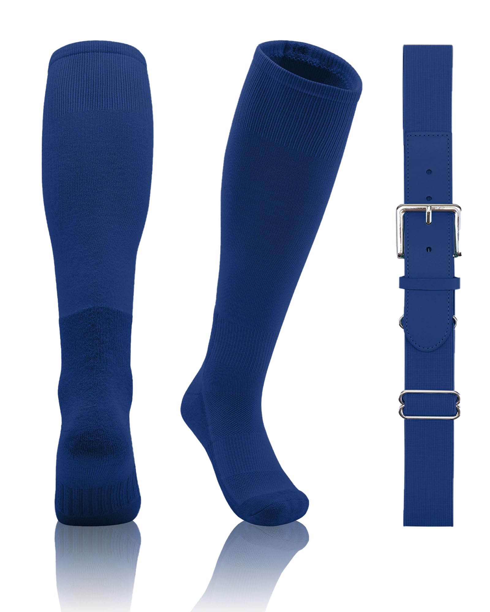 QBK 2T/3T/4T/5T Toddler Baseball Socks and Belt, 1 Pair of Socks &amp; 1 Belt