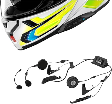 The Helmet Shop Combo Neotec 3 Modular Graphic Helmet with SRL3 Bluetooth Headset. SRL3 Headset pre-Installed and Tested.