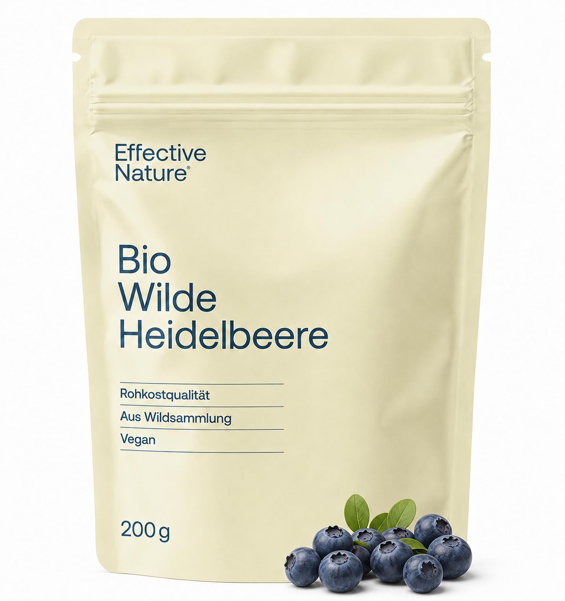 Effective Nature - Wilde Heidelbeeren Bio Pulver - Fruchtpulver in Rohkostqualität - Reich an Antioxidantien - Blaubeeren Pulver (Vaccinium myrtillus) - 200 g - vegan
