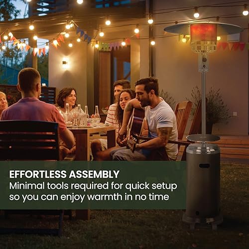 Miniatura 8 de Hanover H002BRSS - Sombrilla de acero de propano de 7 pies y 48.000 BTU para patio en bronceacero inoxidable, H002BRSS