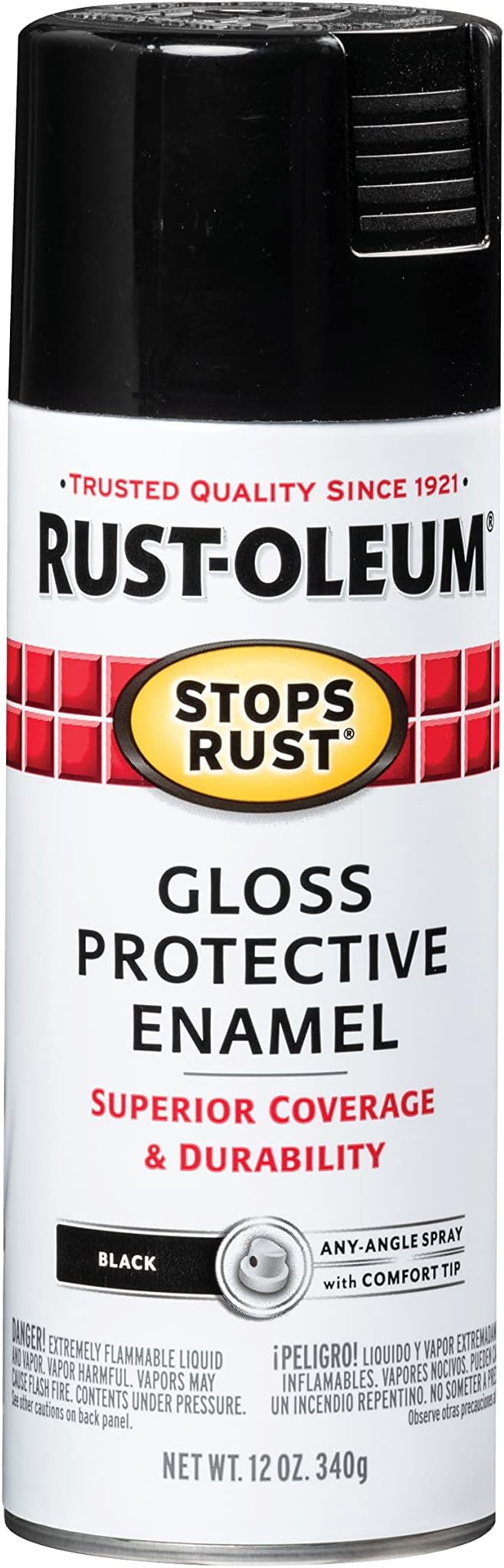 7779830 Stops Rust Spray Paint, 12 oz, Gloss Black