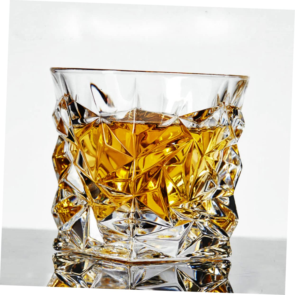 Cabilock 3 Sätze Whiskyglas Aus Bleifreiem Kristallglas Kreatives Diamantgeschliffenes Design Hochwertige Bierkrüge Für Restaurantdekoration Transparent Drinnen Und Draußen 2 Stück * 3