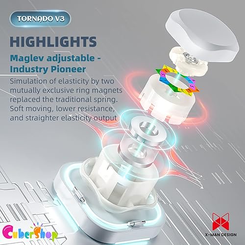 Miniatura 8 de CuberShop QY X Man Tornado V3 M (Pioneer, MagLev Ver.), 2022 Nuevo cubo magnético de velocidad 3x3, la mejor versión de la serie Tornado V3, cubo de