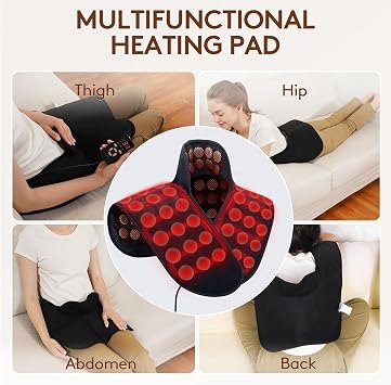 UTK Far Infrared Heating Pads for Neck and Shoulders and Back, Hot Enough, Neck and Shoulder Heating Pad with 84 Natural Jade, 24 Timers & Auto Shut Off, Gift for Women (23 * 18'')