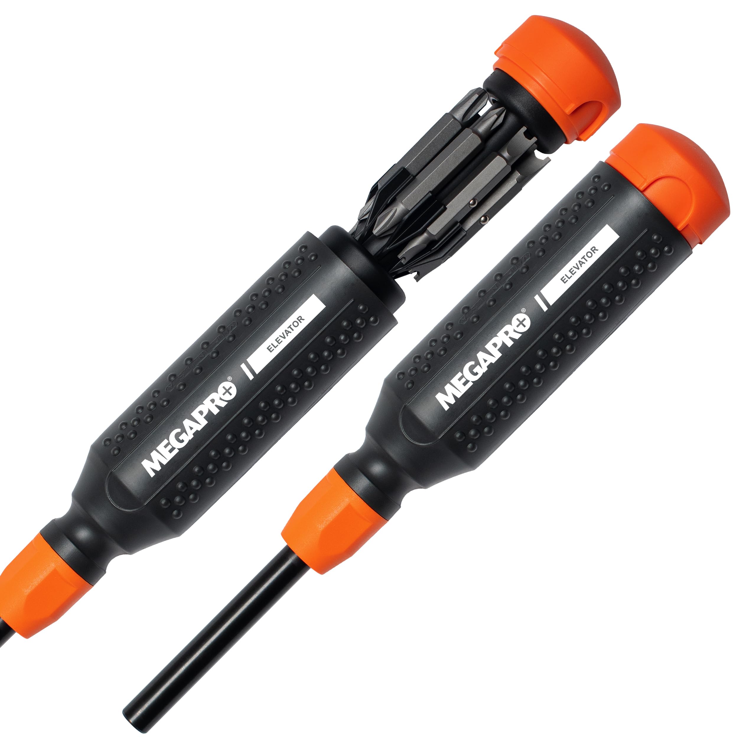 Megapro® Elevator Multi-Bit Screwdriver | Includes ¼” Hex Shaft |Phillips, Flat, Spanner, Torx Pin | Elevator Installation and Maintenance