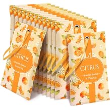 STRN Scented Sachets for Drawer and Closet, Citrus Scent Long-Lasting Sachets, 14 Packs for Home Fragrance, Small Space Air Freshener for Wardrobes