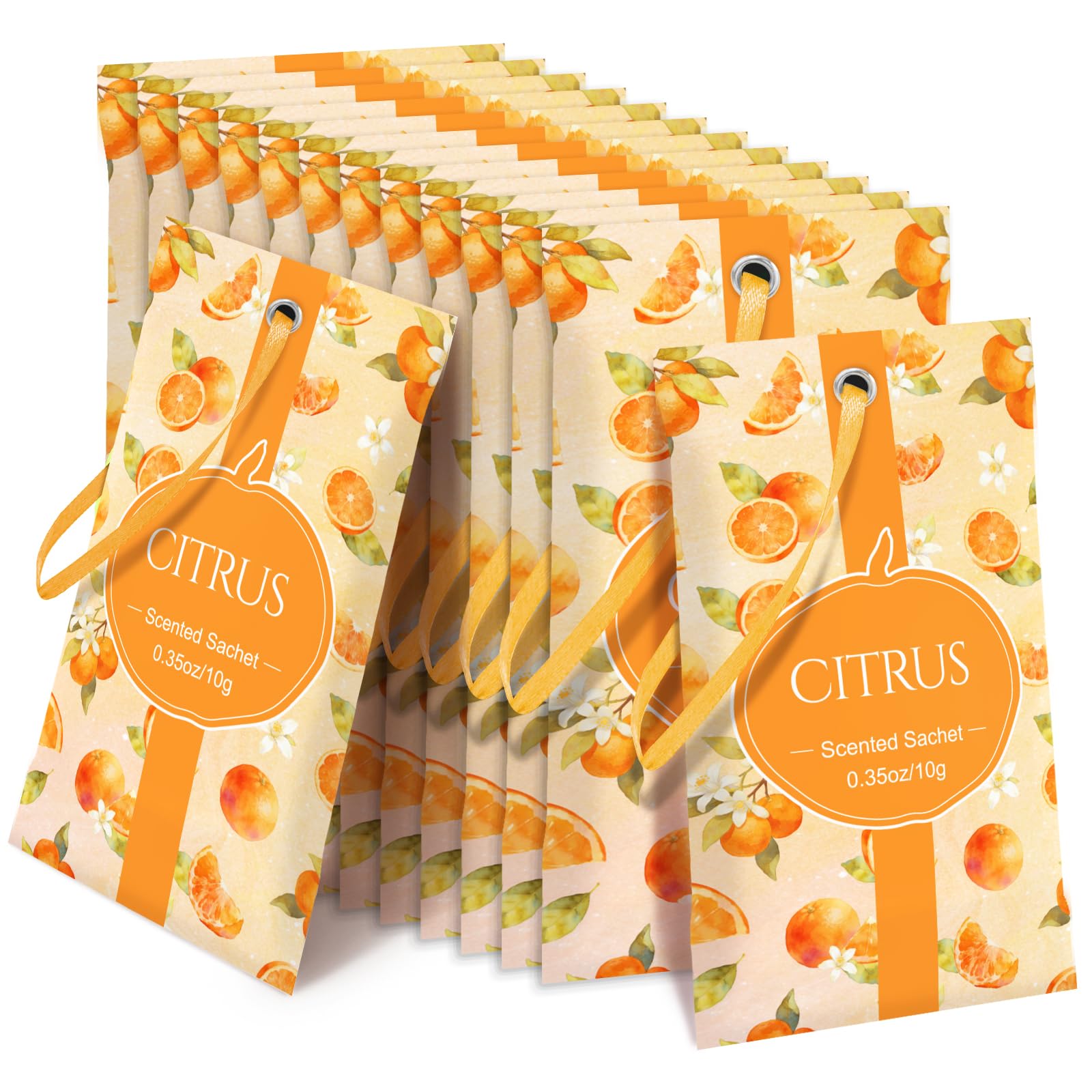 STRN Scented Sachets for Drawer and Closet, Citrus Scent 14 Packs for Home