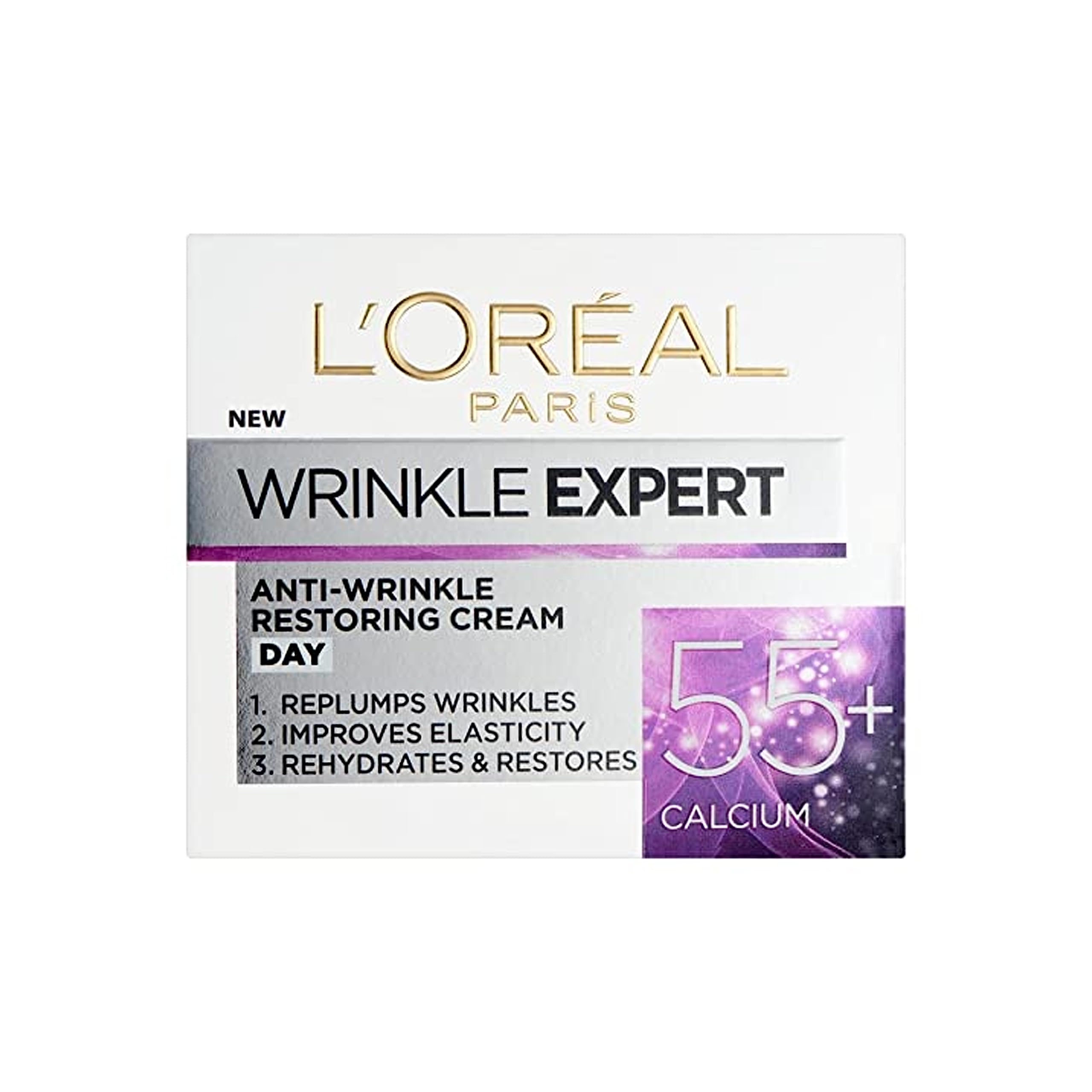 LOral Paris Wrinkle Expert Anti-Wrinkle 55+ Day Cream, Reduces Wrinkle Appearance, Firms Skin and Redefines Contours, Calcium, 50ml (Pack of 3) - Image 4