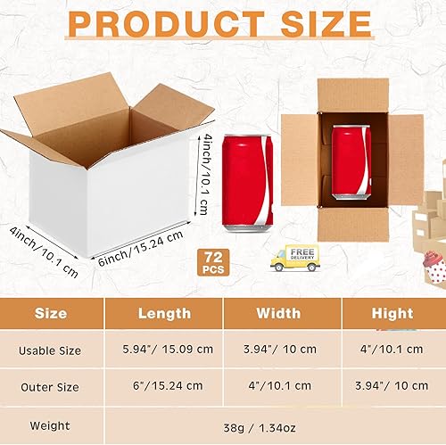 Vista 24 de Yeaqee 72 cajas de envío de cartón corrugado, cajas de envío pequeñas para embalaje, embalaje para mudanzas, pequeñas empresas, almacenamiento