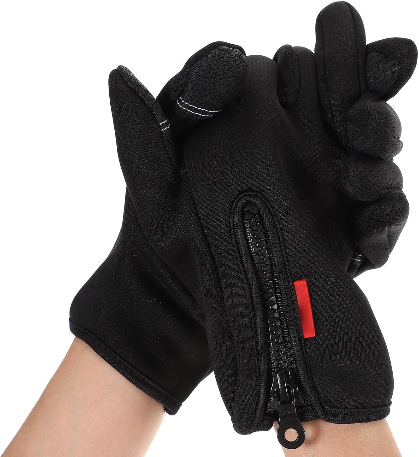 BESPORTBLE Winter Fishing Gloves L Windproof Touchscreen Outdoor Sports Gloves with Fingerless Design Fleece Lined Warm Mitts for Men and Women Anti-Slip