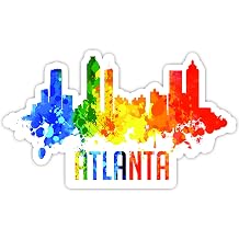 Atlanta Georgia City Skyline - Laptop Stickers - 4" Vinyl Decal - Laptop, Phone, Tablet Vinyl Decal Sticker