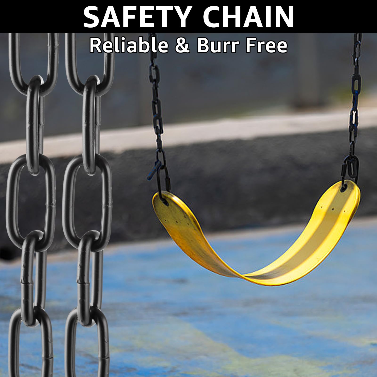 10m Stahlkette 3mm Schwarz - Verzinkte Metallkette Für Hund, Schaukel & DIY