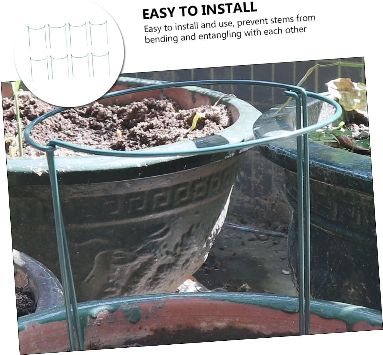 BESPORTBLE Tall Plant Support Stakes Set 8pcs Garden Plant Stakes for Climbing Potted Plant Ring Flower Support Frame Plant Support Stakes for Healthy Growth