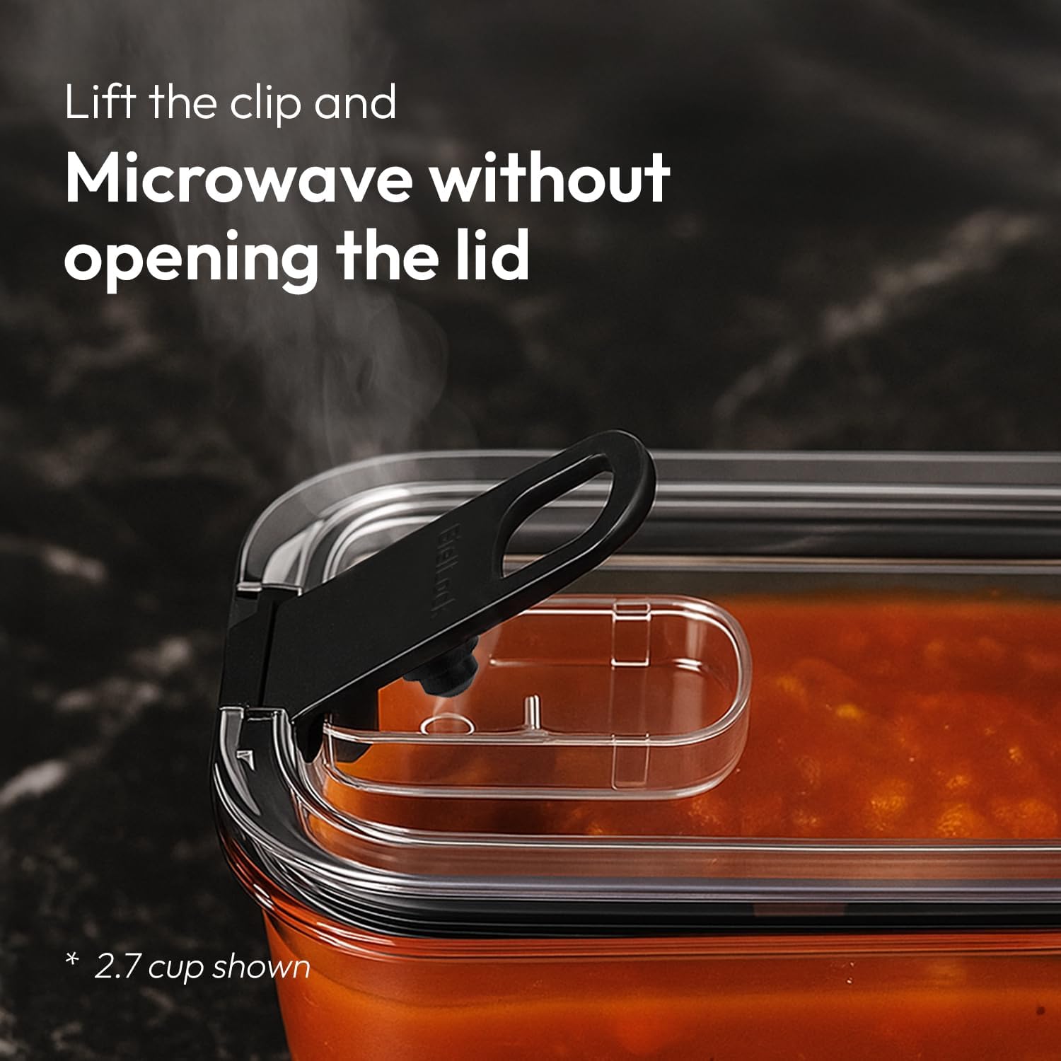 carrotez Clear Food Storage Containers with Easy-Open Lids, 2.7 Cup Ecozen Plastic Small Meal Prep Containers, Airtight, BPA-Free, Stackable, Reusable, 22oz (650ml) Set of 4