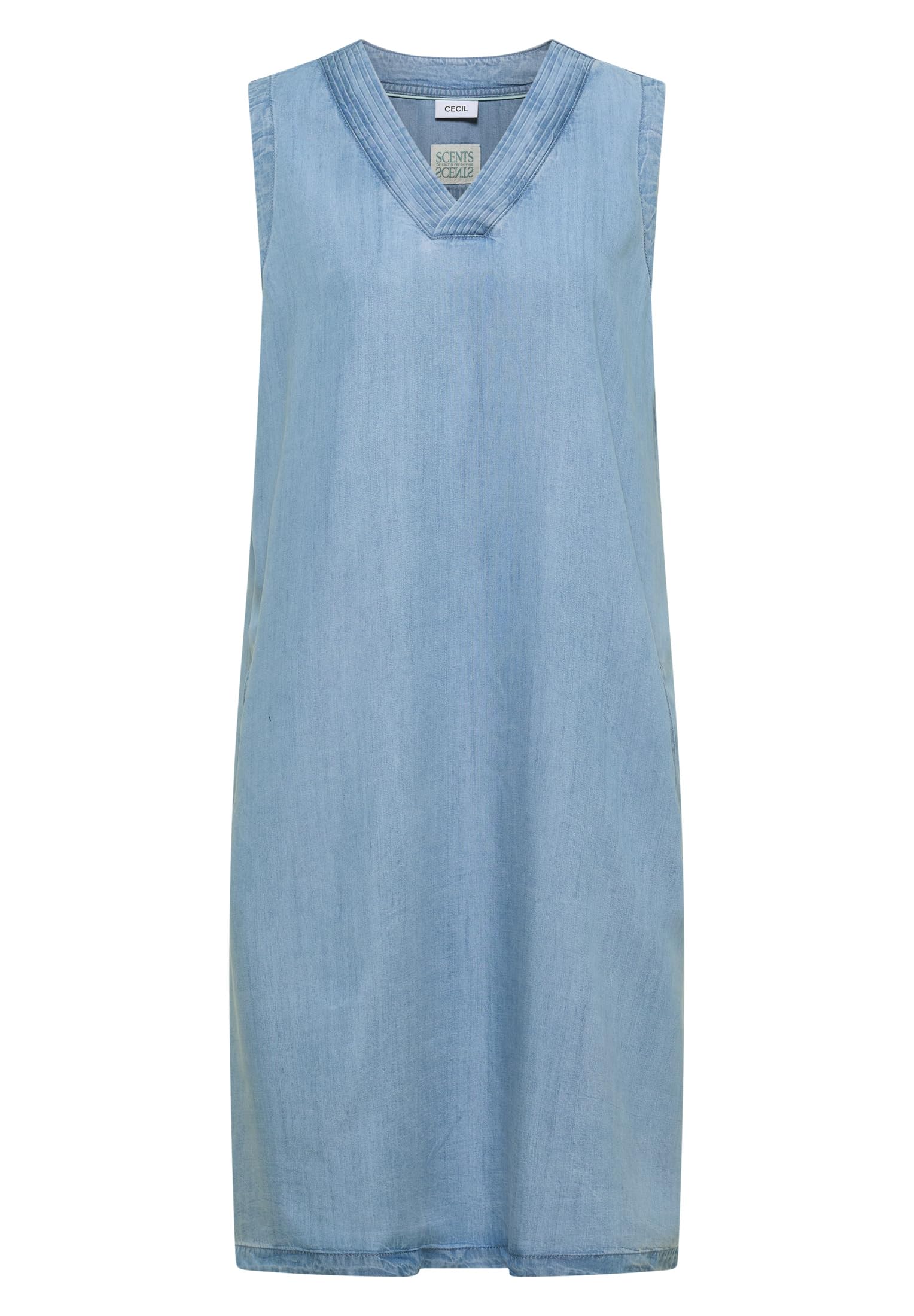 Cecil Damen 1409352 Knielanges Kleid aus Lyocell mit V-Neck (1er Pack)