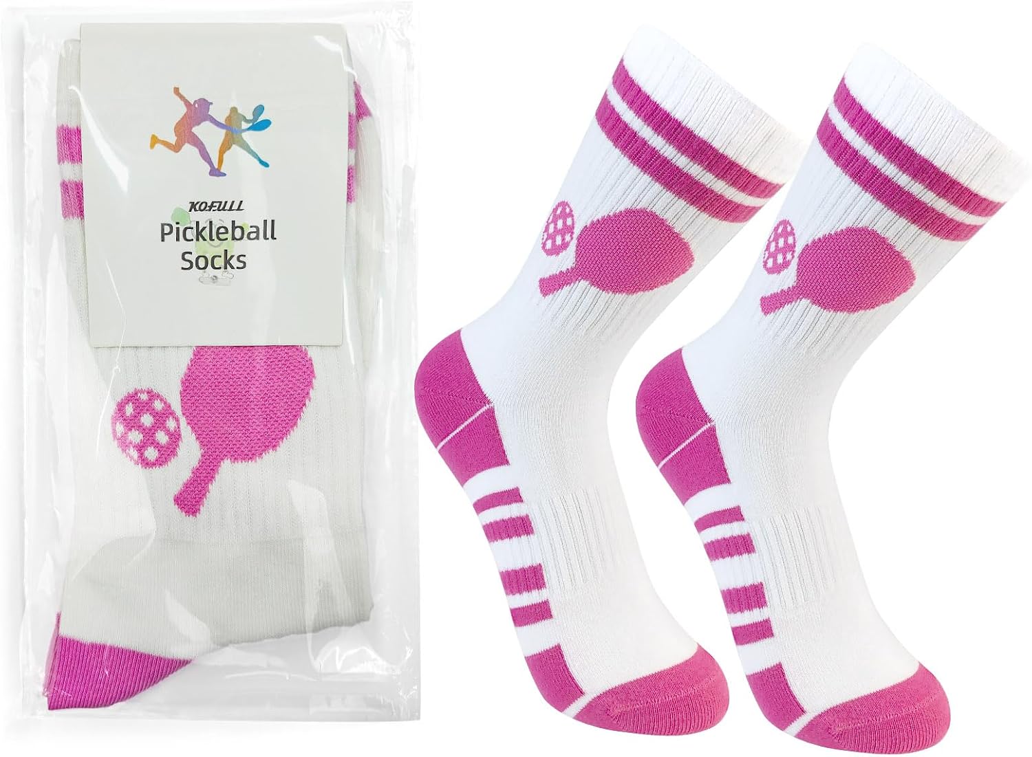 KOFULL Funny Pickleball Socks, Pickleball Themed Socks, Athletic Socks, Accessories Gifts for Pickleball Fan Gift, Size 6-13