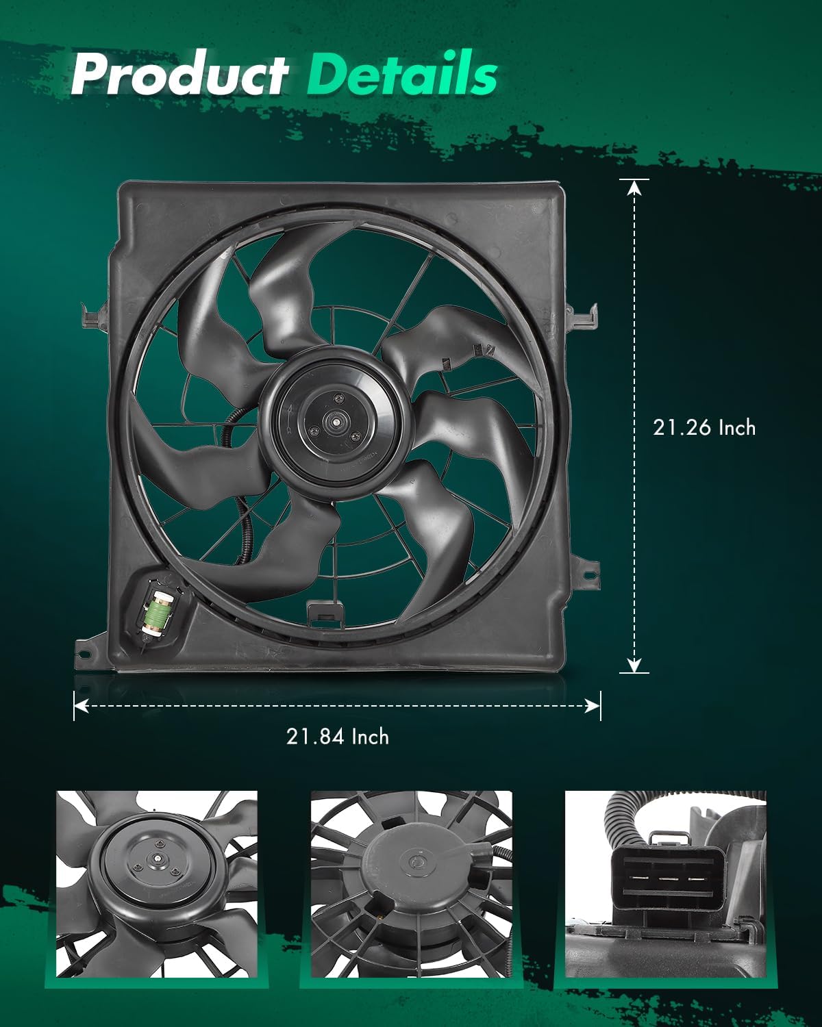 SCITOO Engine Cooling Fan Assembly Compatible with 2014 for Hyundai for Sonata 2.0L 2014-2015 for Kia for Optima 2.0L; Replace 623110