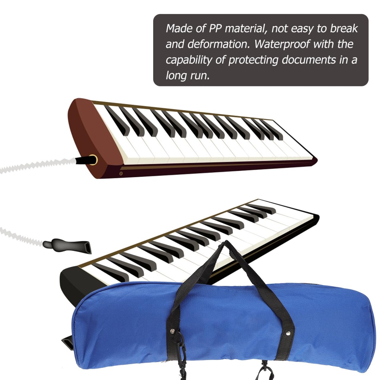 Ciieeo Borsa Porta Melodica 32 Tasti Idrorepellente Con Manico Ergonomico Custodia Imbottita Per Strumento Musicale a Fiato Organ Bag 16.54X5.51X2.36In