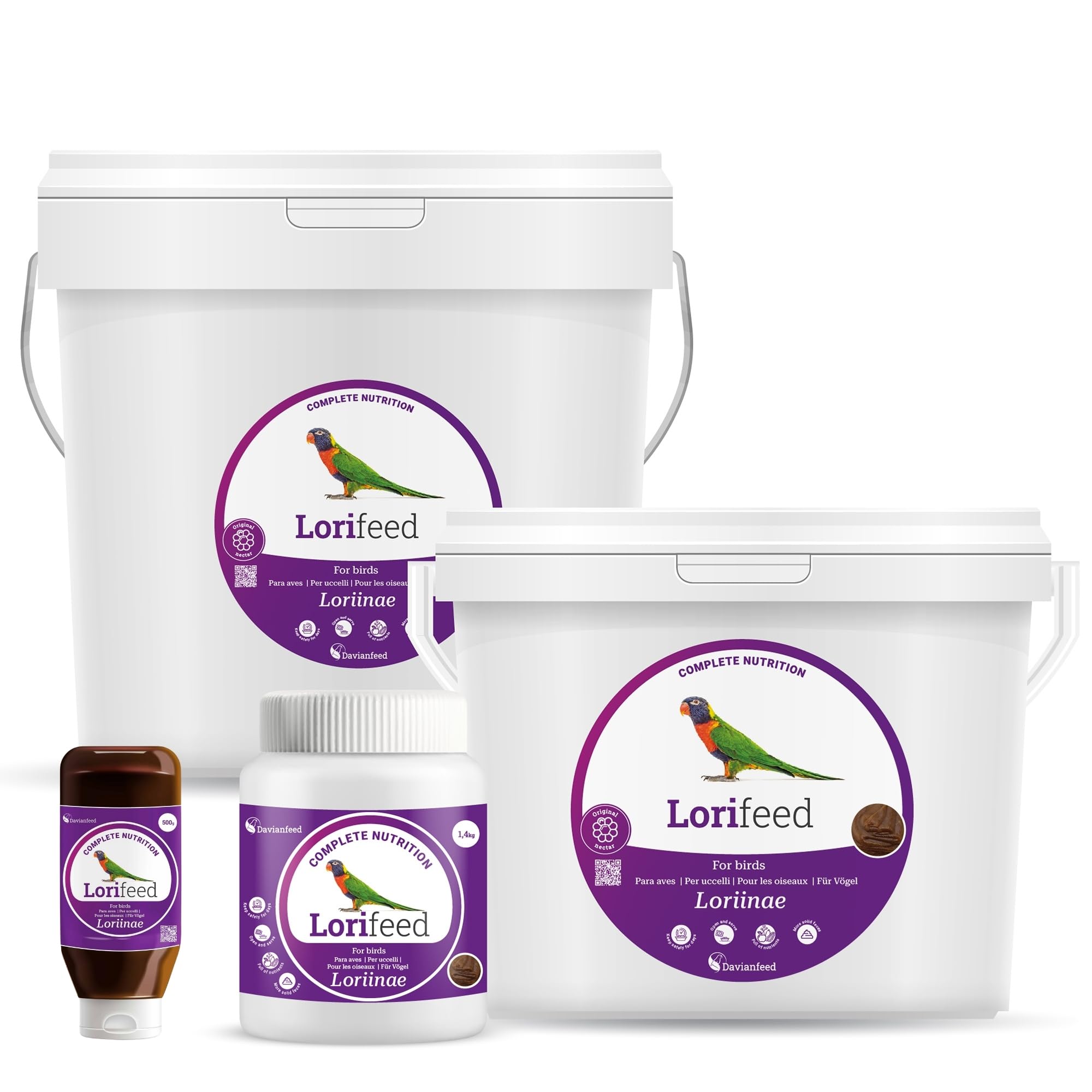 Lorifeed - kompletny nektar Loris 500 g - karma dla ptaków jedzących nektar - naturalna formuła - jakość premium i zdrowie trawienia - Davianfeed