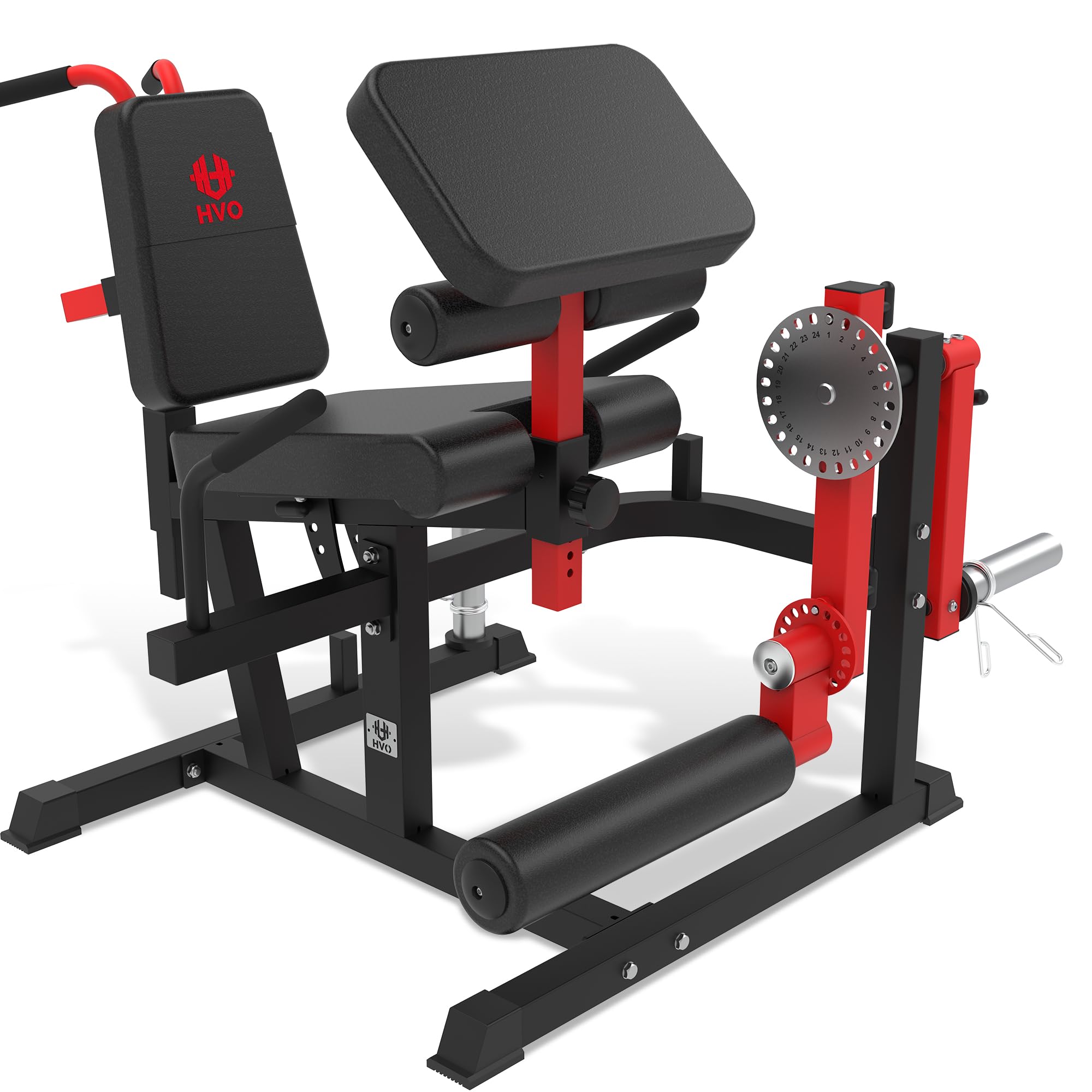 HVO Leg Curl Machine Extension - Hamstring Curl Lower Body Workouts for Fitness Equipment Seated Lying Plate Loaded Adjustable Bicep Preacher Curl Pad