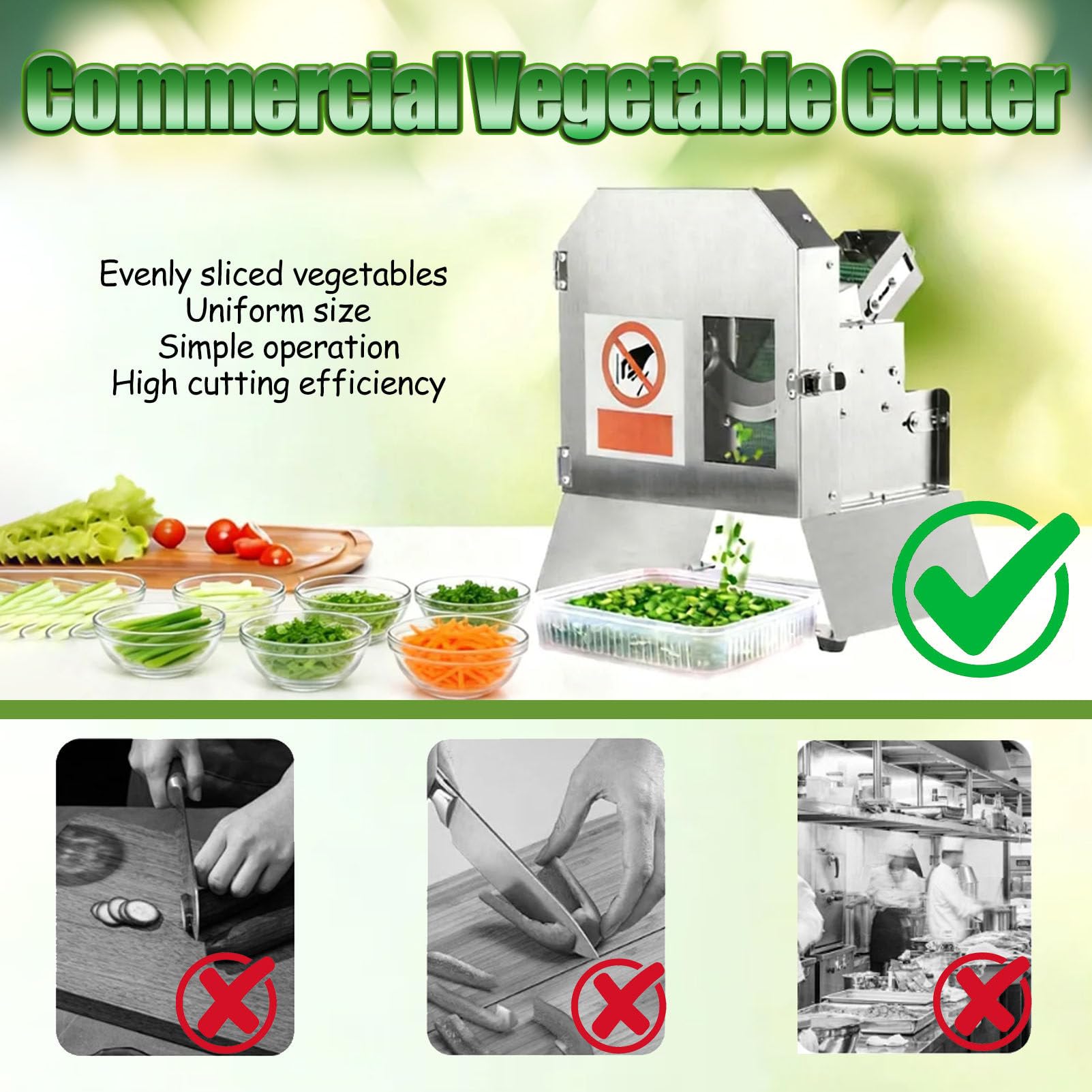 Robot culinaire électrique, machine à couper les poireaux professionnelle avec tapis roulant, trancheuse multifonction pour ail, piment et pommes de terre - Préparation idéale, rapide et efficace