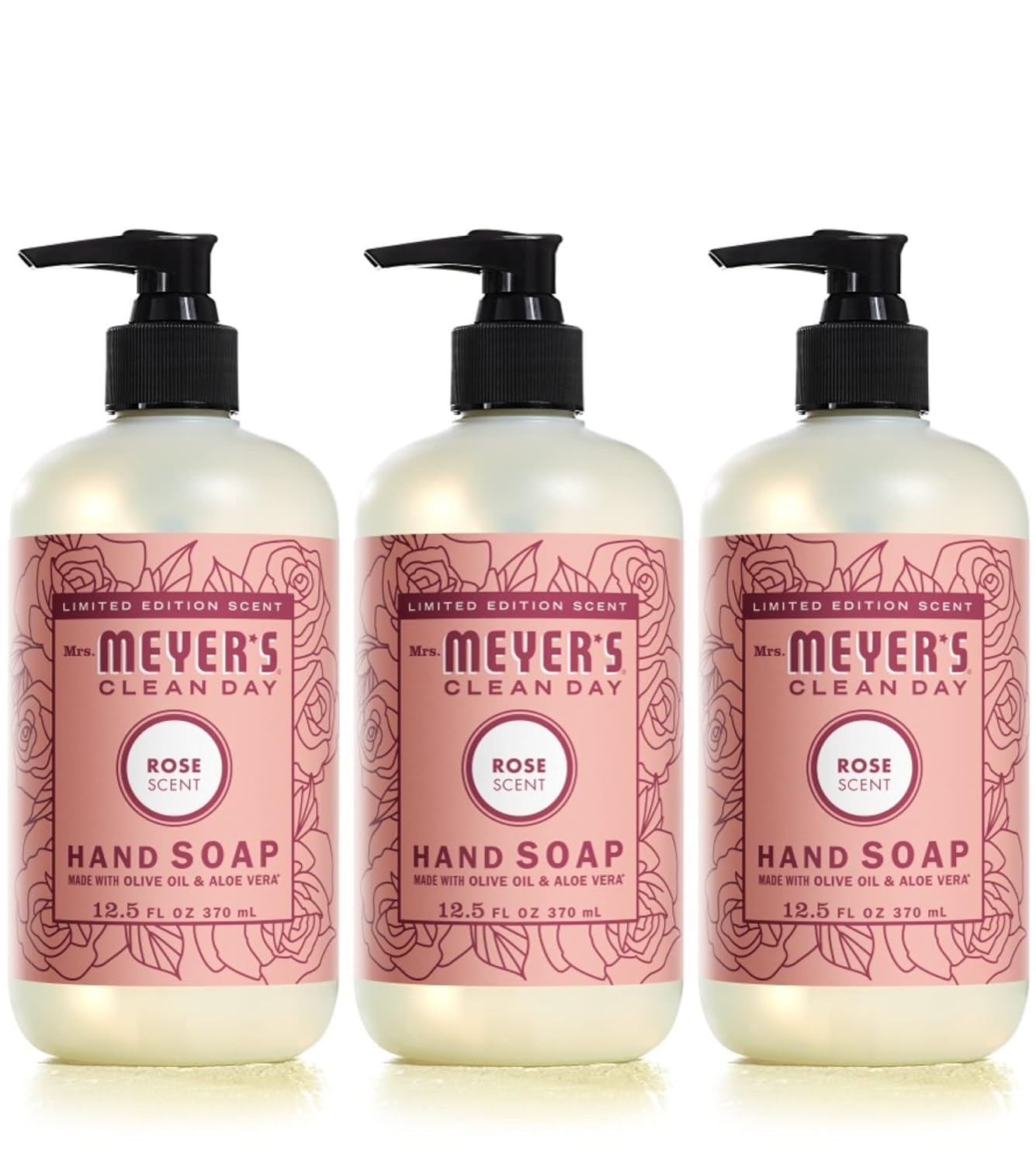 MRS. MEYER'S CLEAN DAY Liquid Hand Soap Rose (12.5 Fl Oz (Pack of 3))