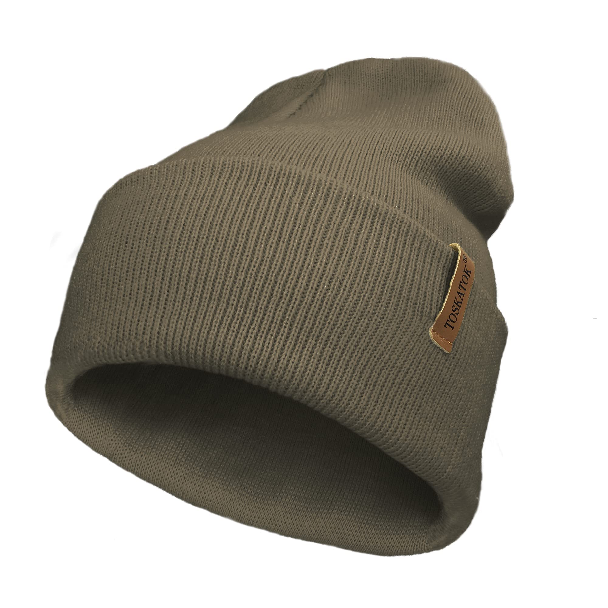 TOSKATOKUnisex Ladies Soft Feel Turn up or Slouch Knit Beanie Hat Warm Winter Woolly Hat