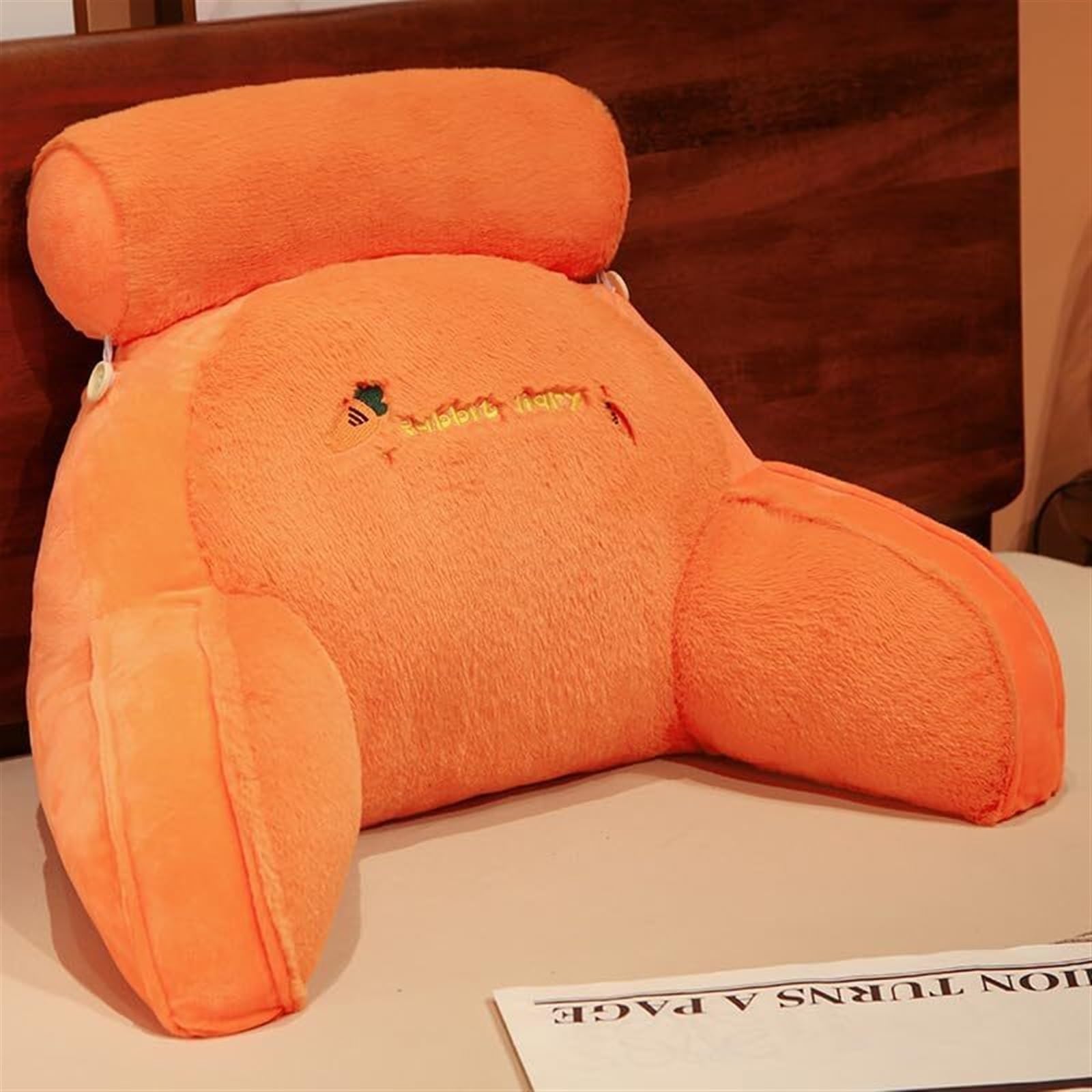 Uoxhfdh Orange Bed Rest Lumbar Support Cushion Breathable Seat Relax Pillow With Arm(Orange)