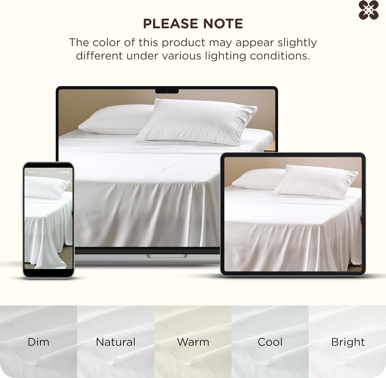Bedsure Bamboo Rayon Cotton Sheets, Queen Sheet Set, Cooling, GentleSoft, Breathable, Deep Pocket Up to 18 Inches, Hotel Luxury Bedding for Hot Sleepers, White - Image 9