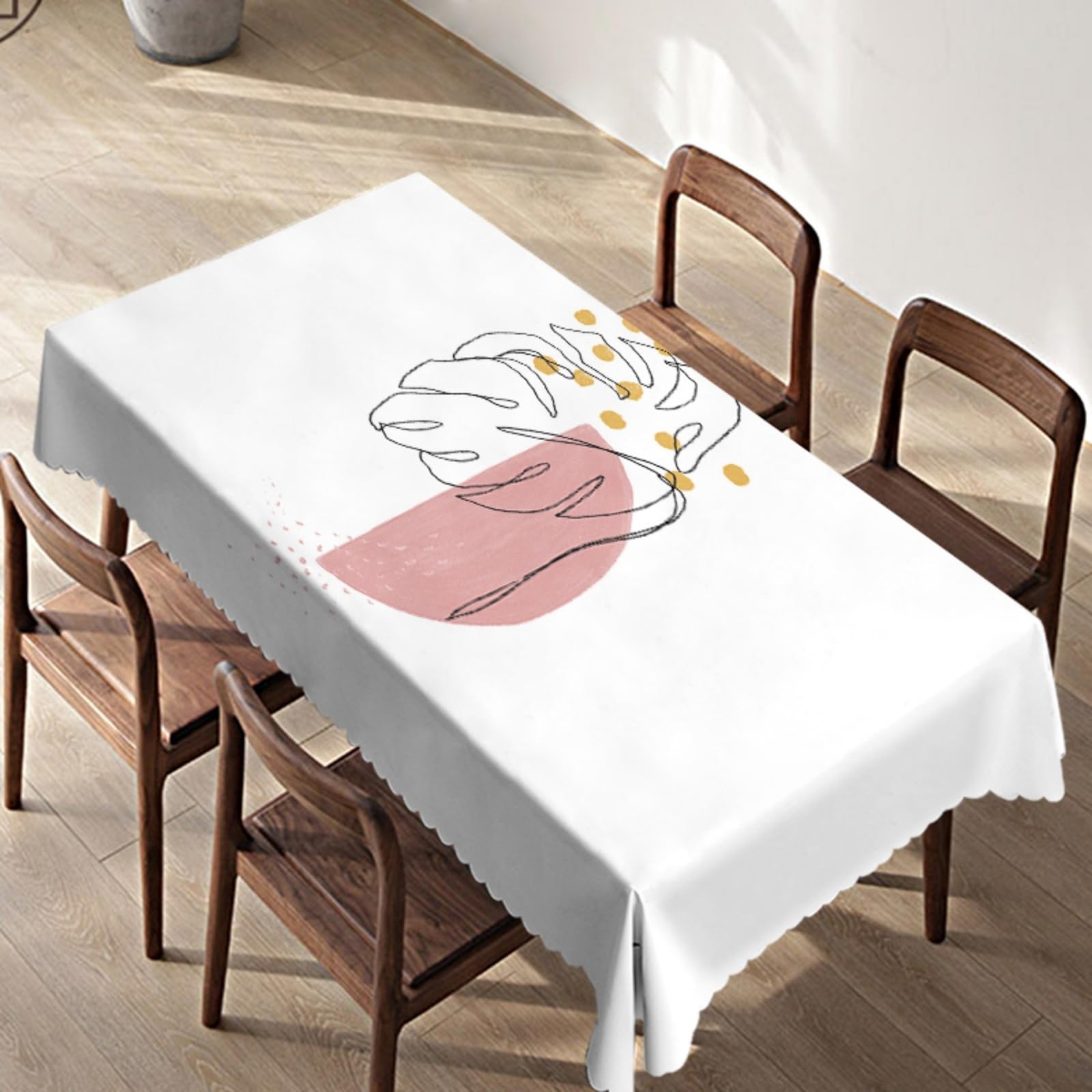 Fansu Mantel de Mesa Rectangular Lavable (Hoja de Monstera,90x200cm)